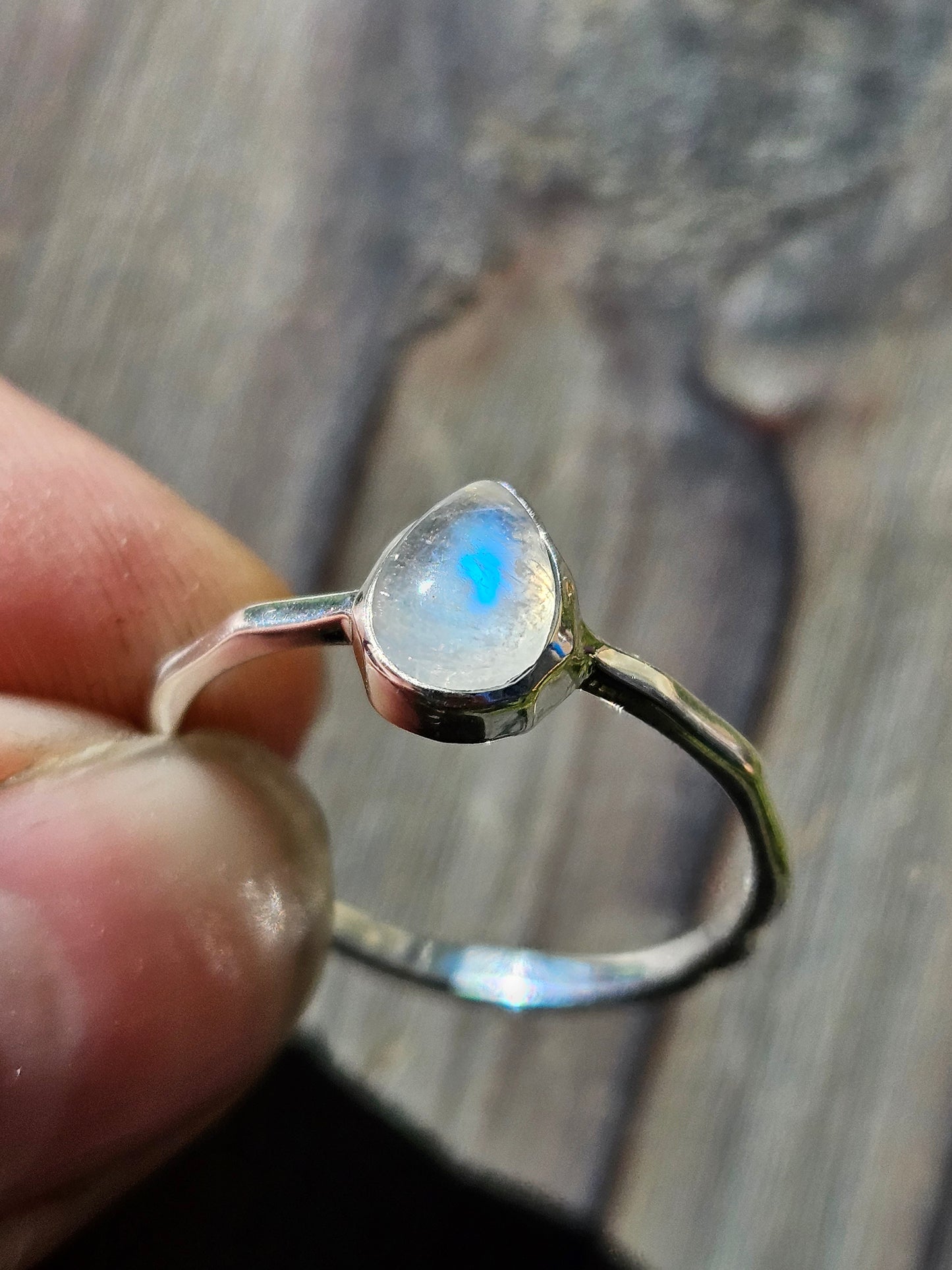 "Dandelion" Moonstone Ring, size 8