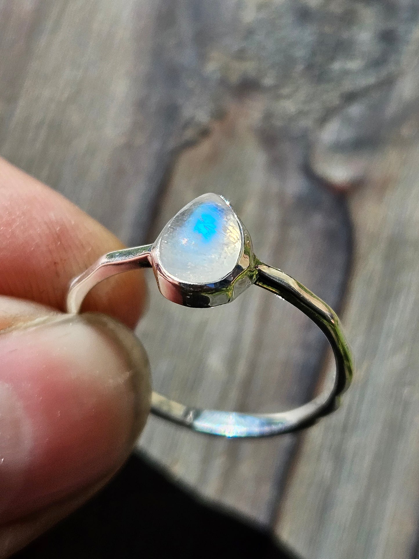 "Dandelion" Moonstone Ring, size 8