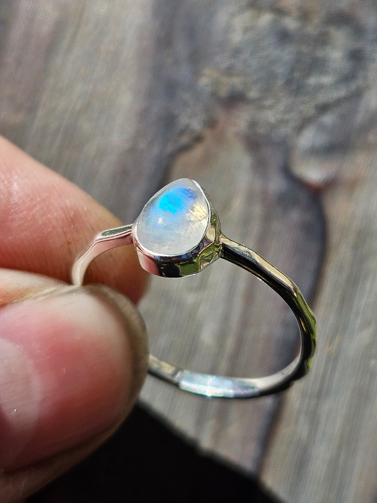 "Dandelion" Moonstone Ring, size 8