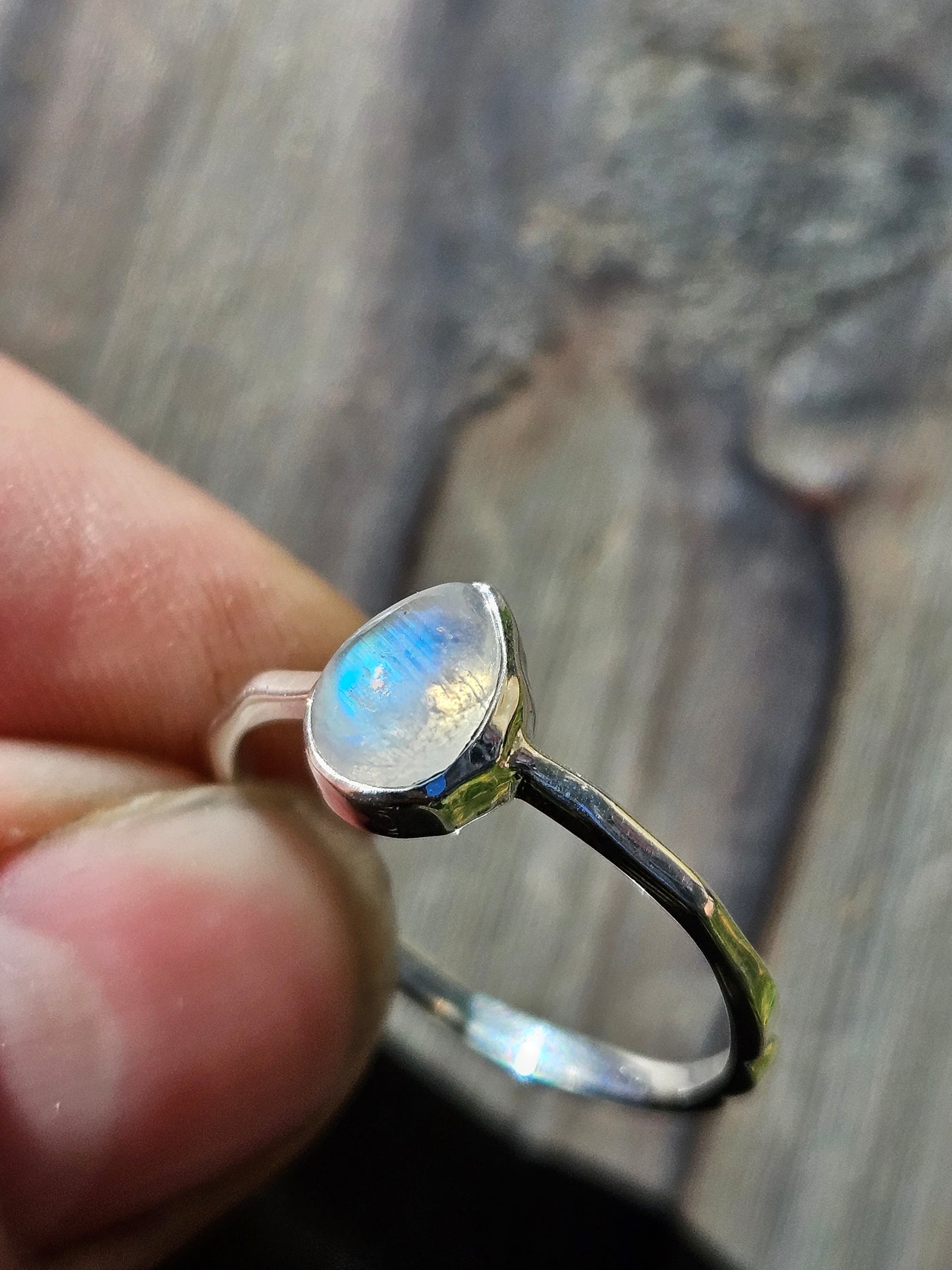 "Dandelion" Moonstone Ring, size 8