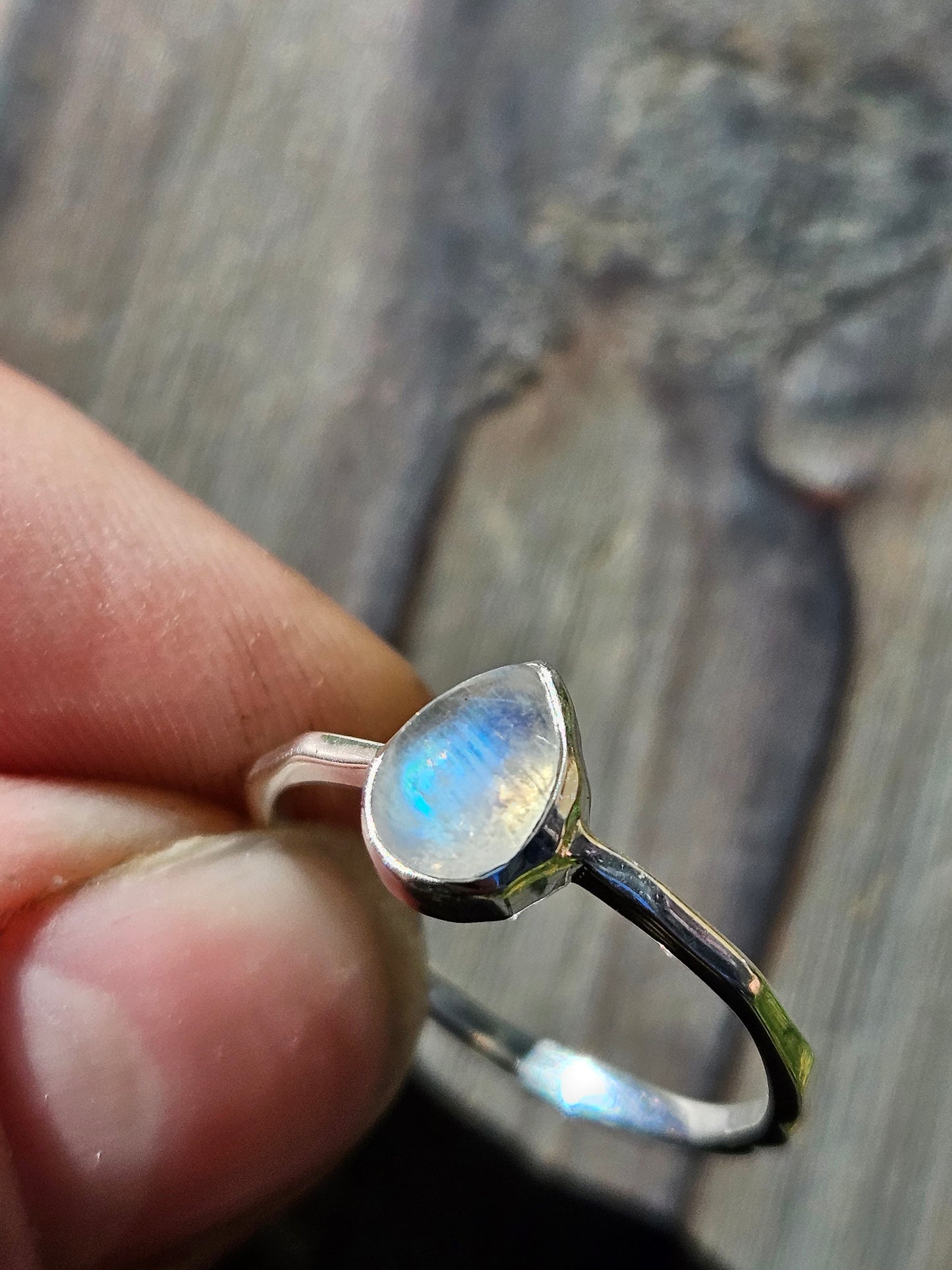 "Dandelion" Moonstone Ring, size 8