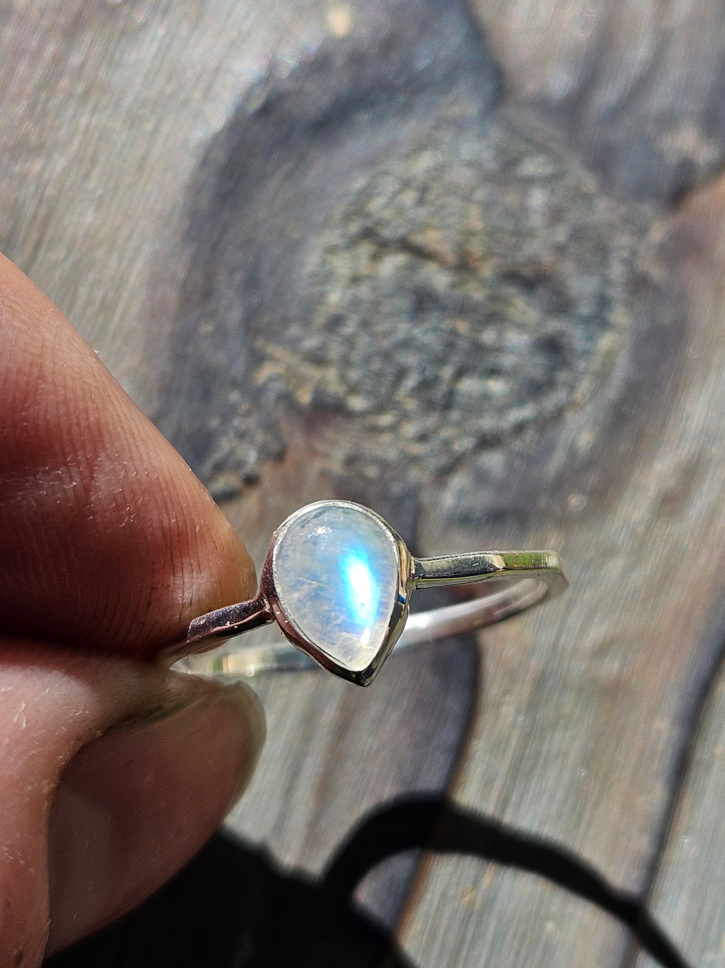 "Dandelion" Moonstone Ring, size 8