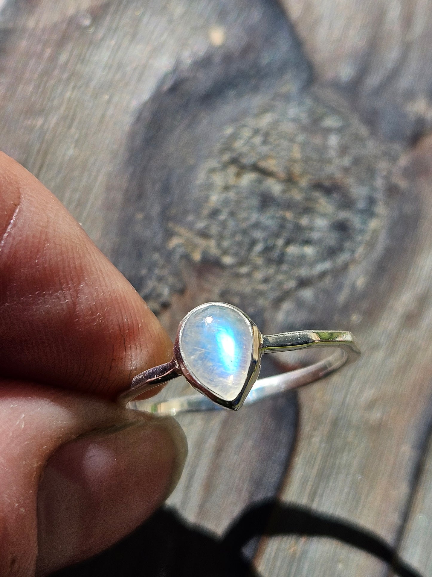 "Dandelion" Moonstone Ring, size 8