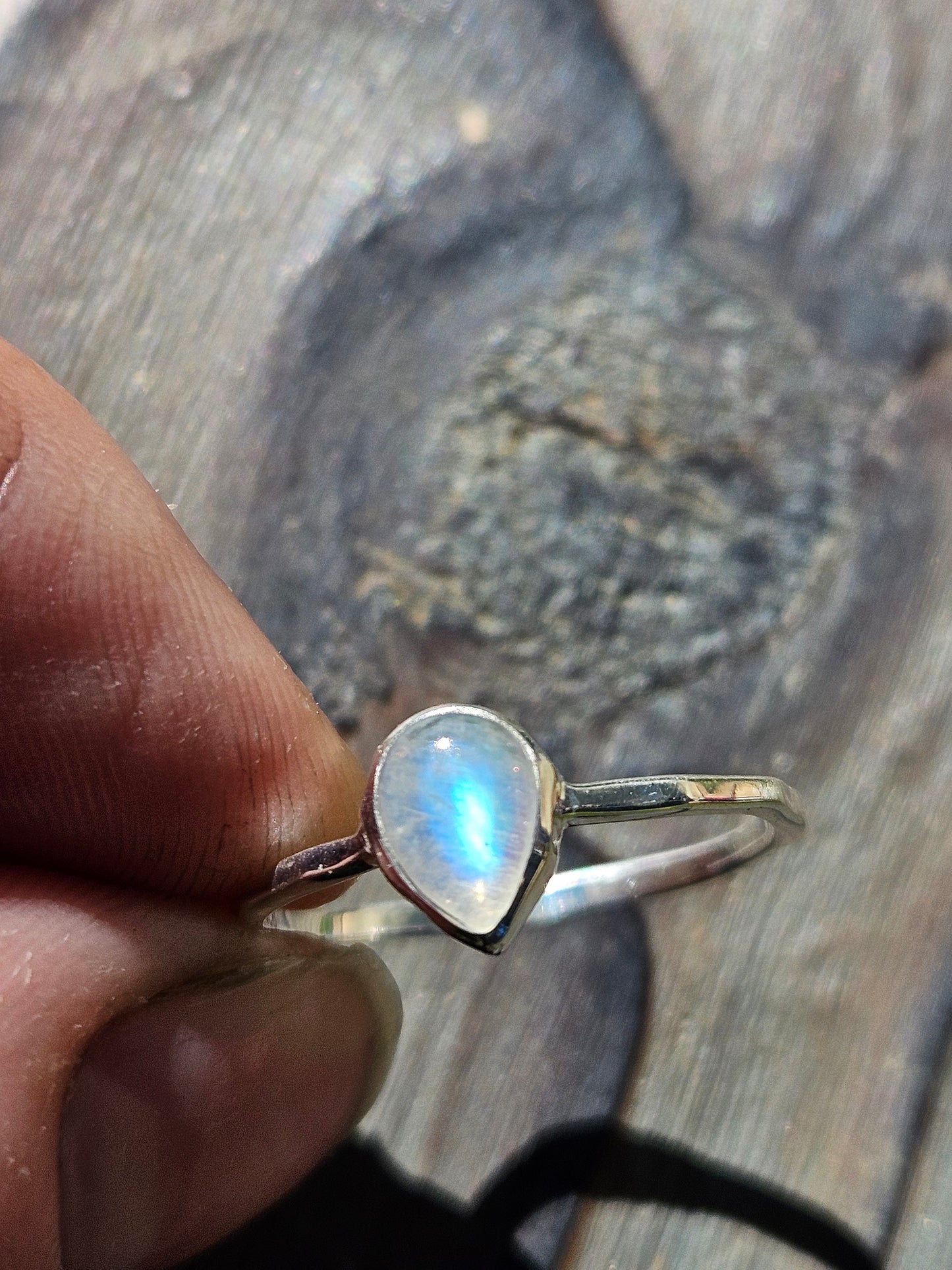 "Dandelion" Moonstone Ring, size 8