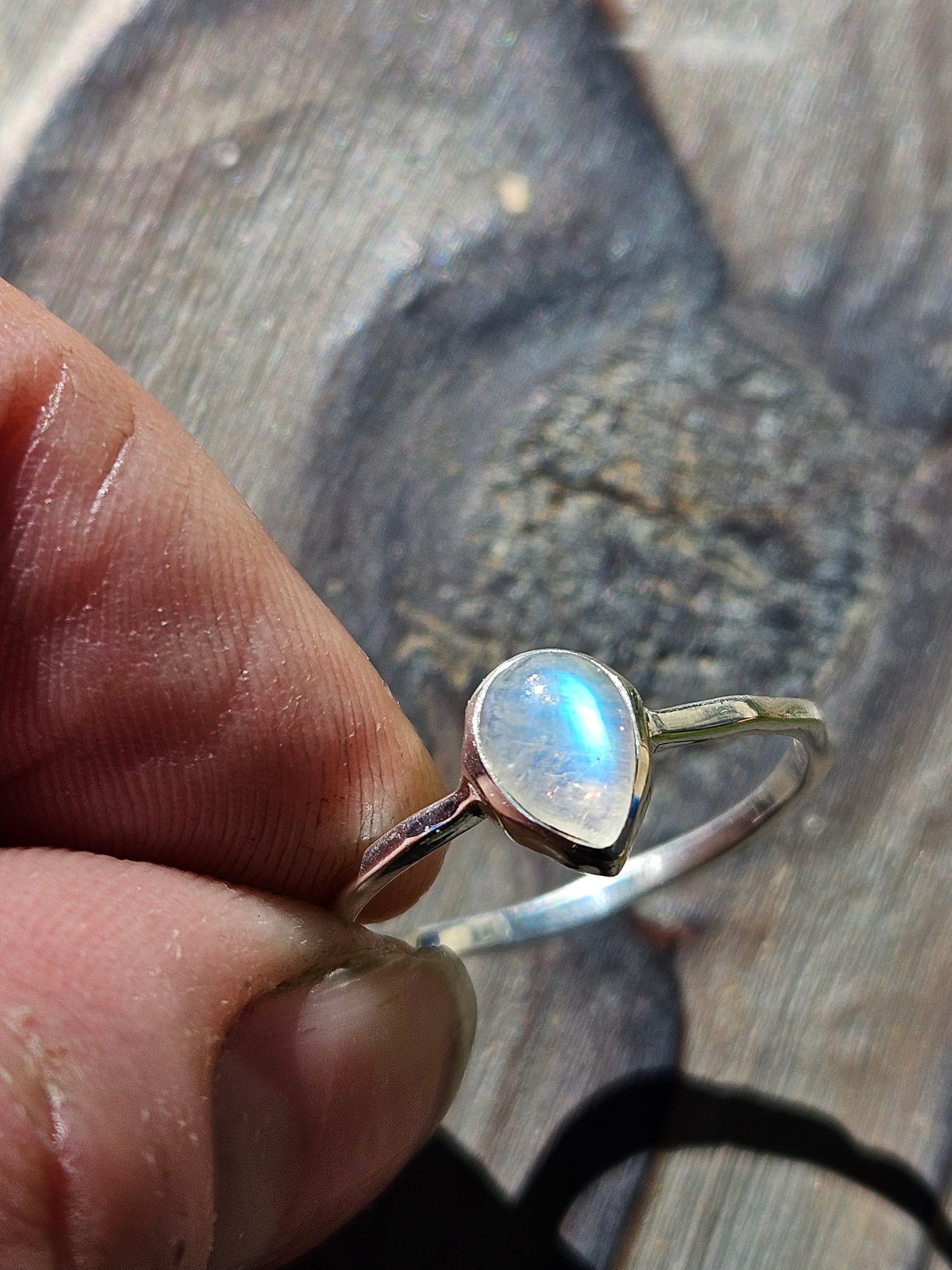 "Dandelion" Moonstone Ring, size 8