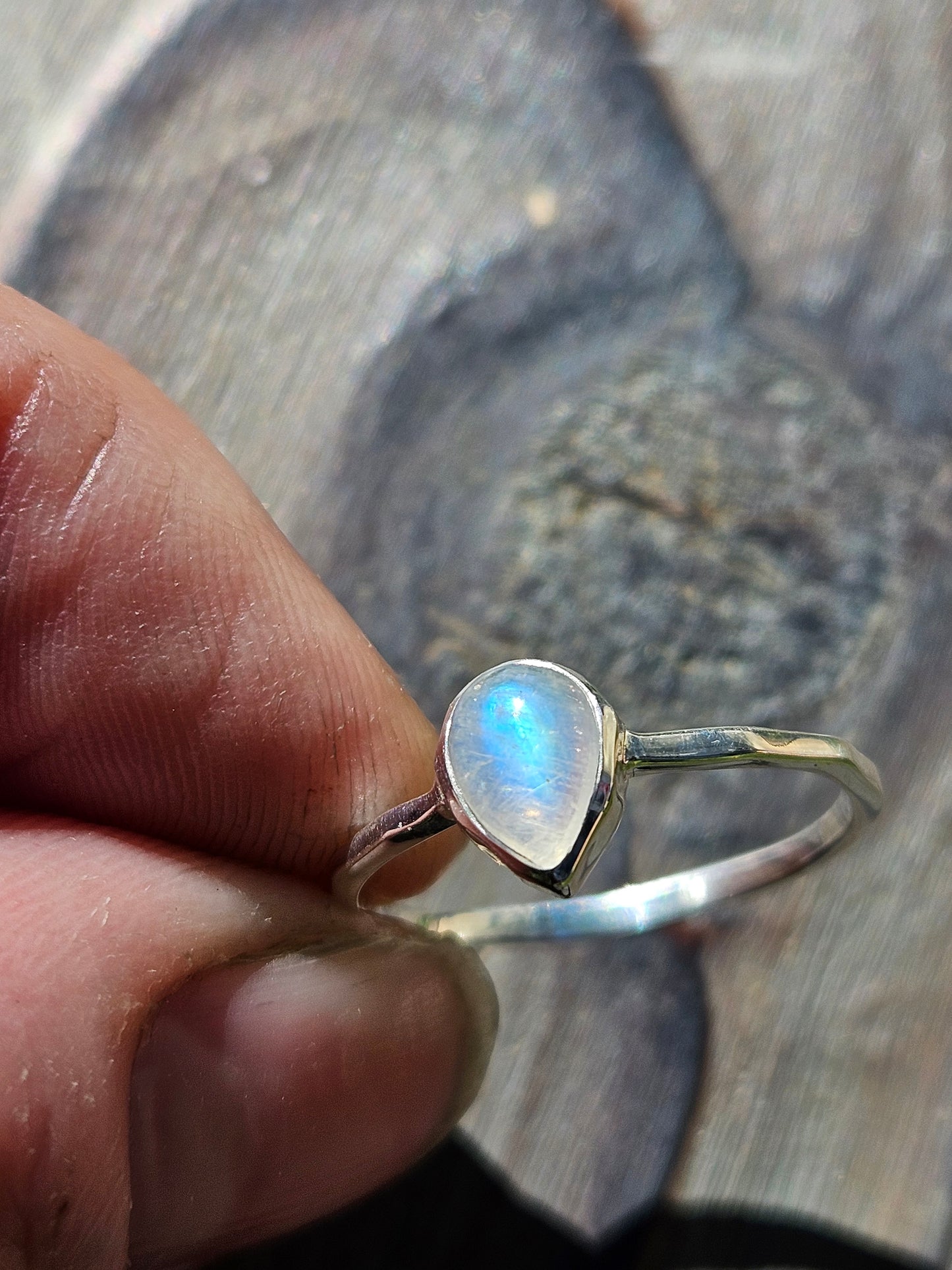 "Dandelion" Moonstone Ring, size 8