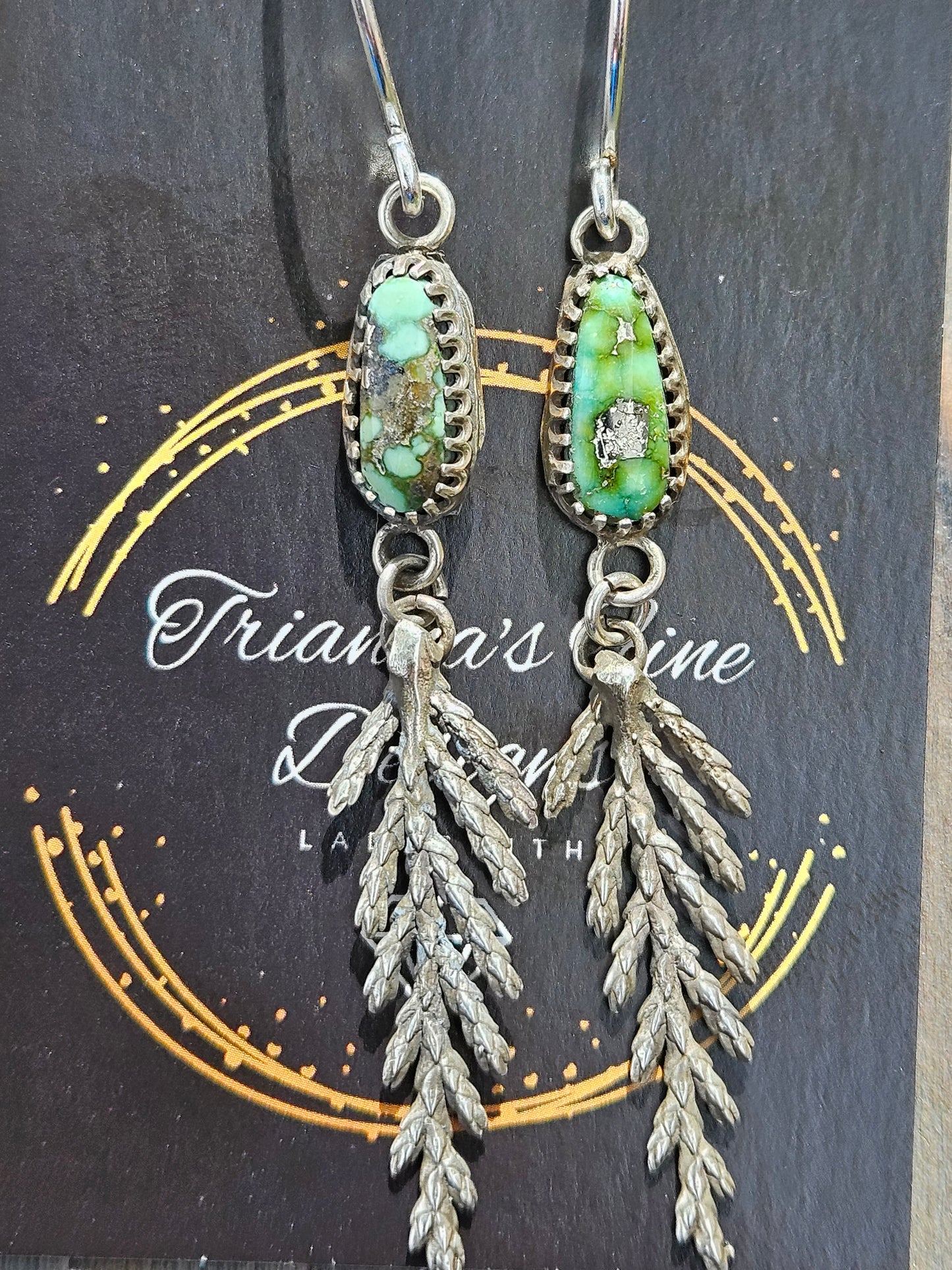 "Eloquent" Cedar Turquoise Earrings