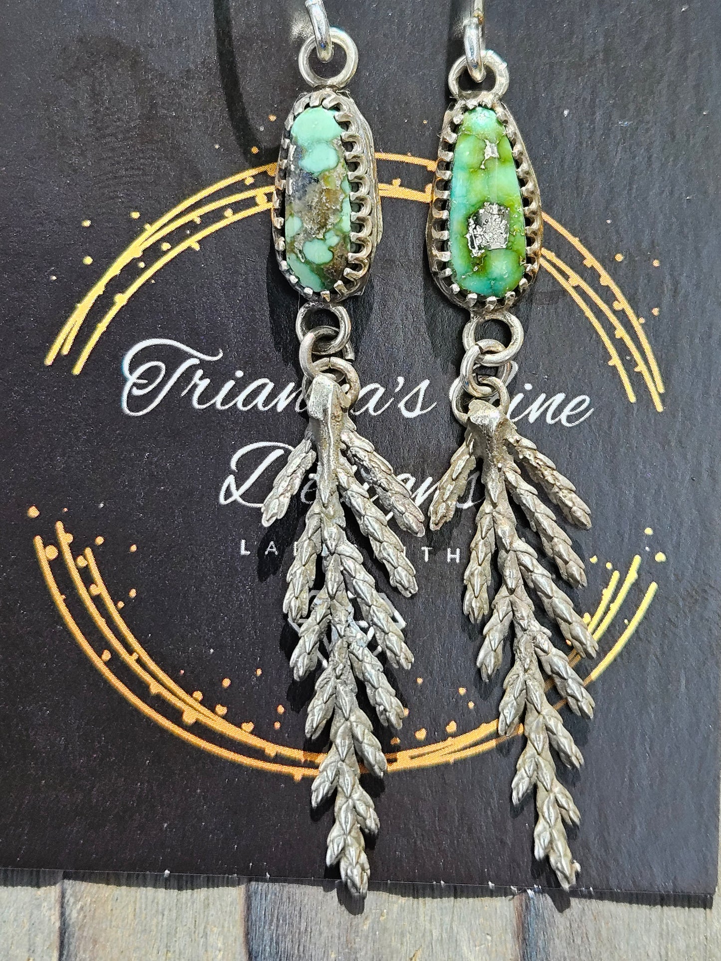 "Eloquent" Cedar Turquoise Earrings