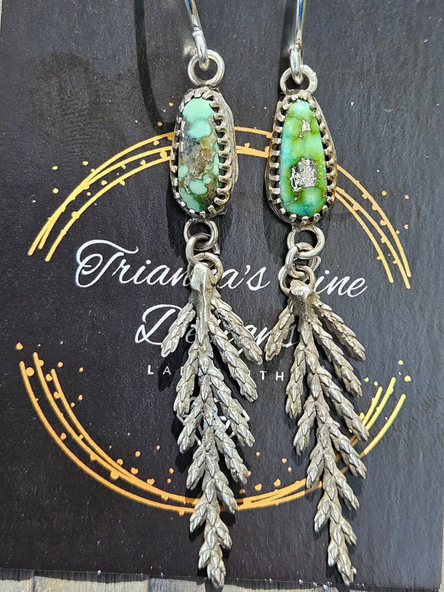 "Eloquent" Cedar Turquoise Earrings
