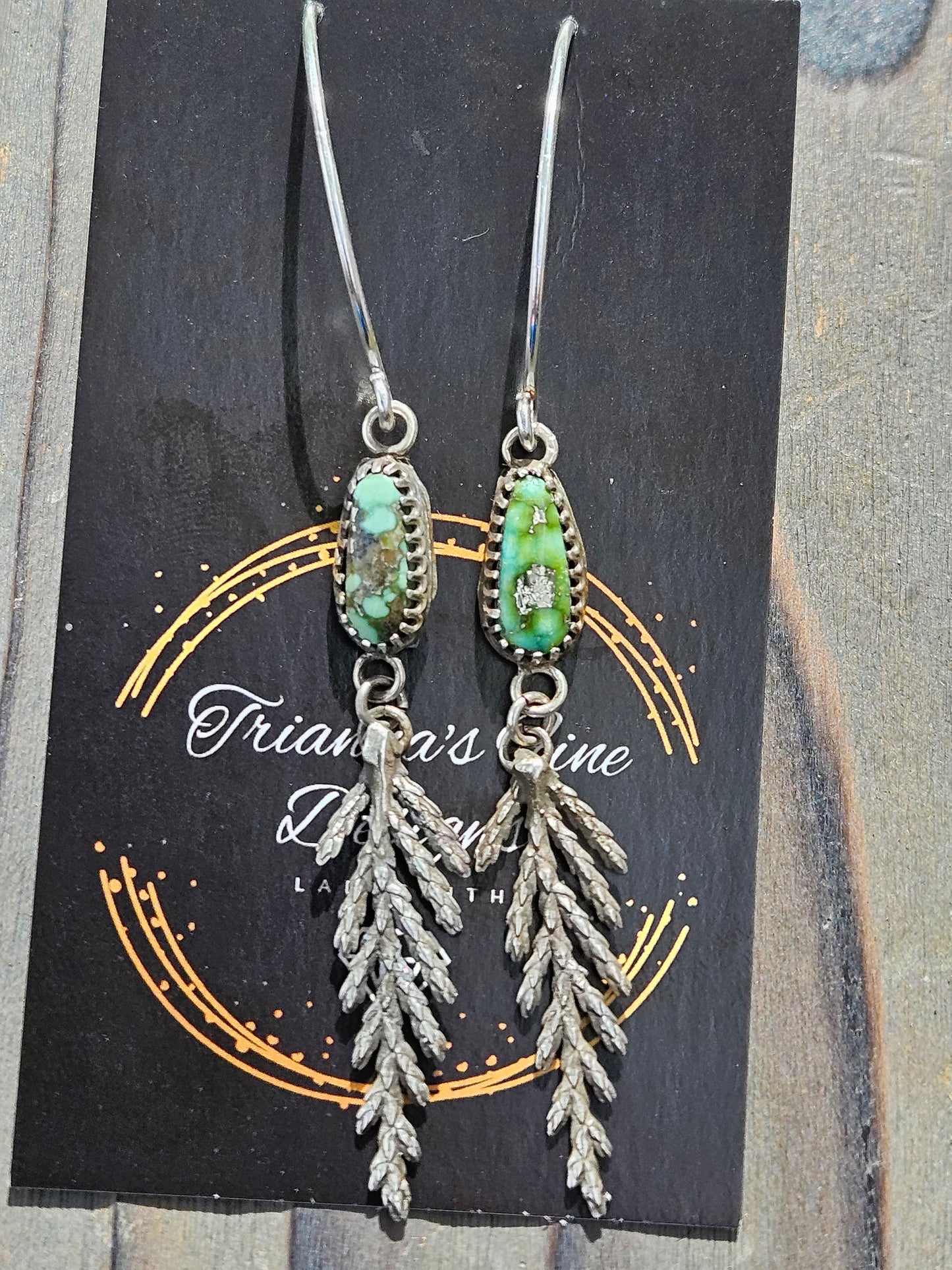 "Eloquent" Cedar Turquoise Earrings
