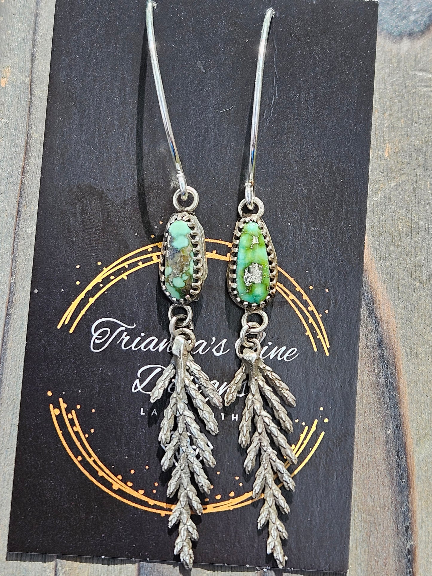 "Eloquent" Cedar Turquoise Earrings