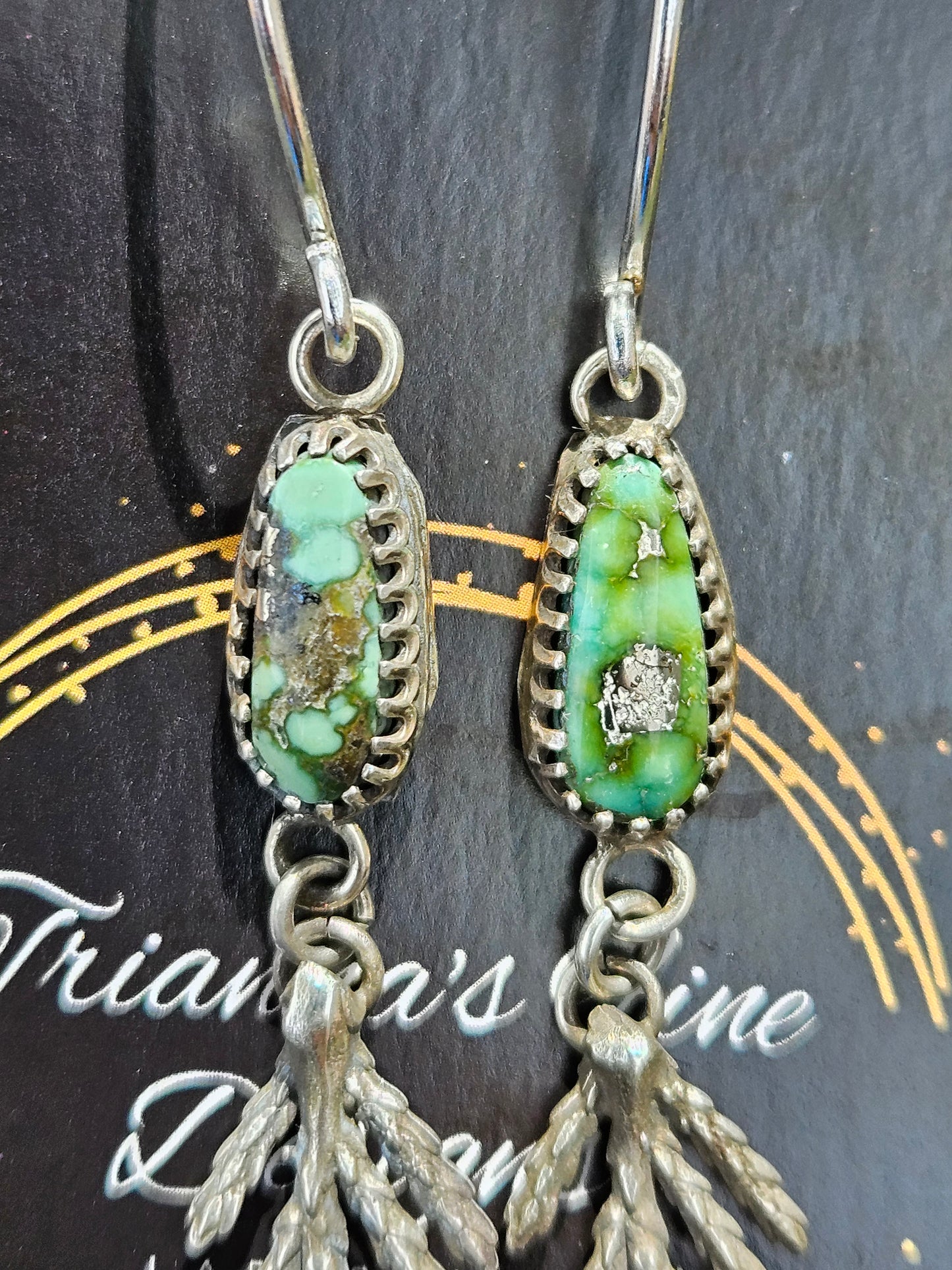 "Eloquent" Cedar Turquoise Earrings