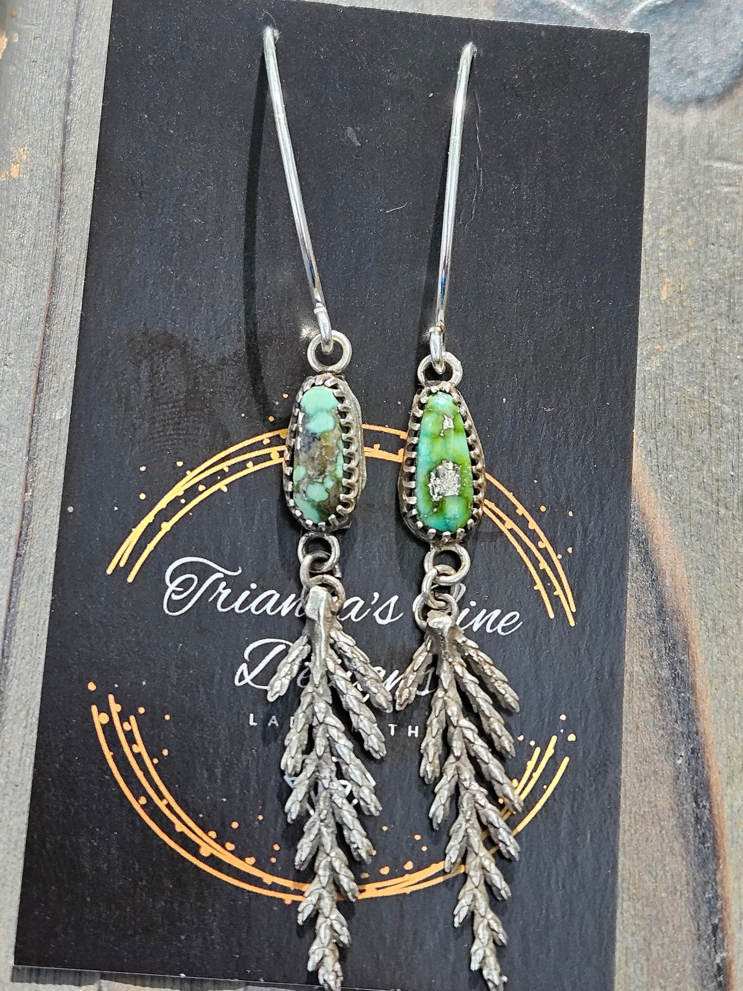 "Eloquent" Cedar Turquoise Earrings