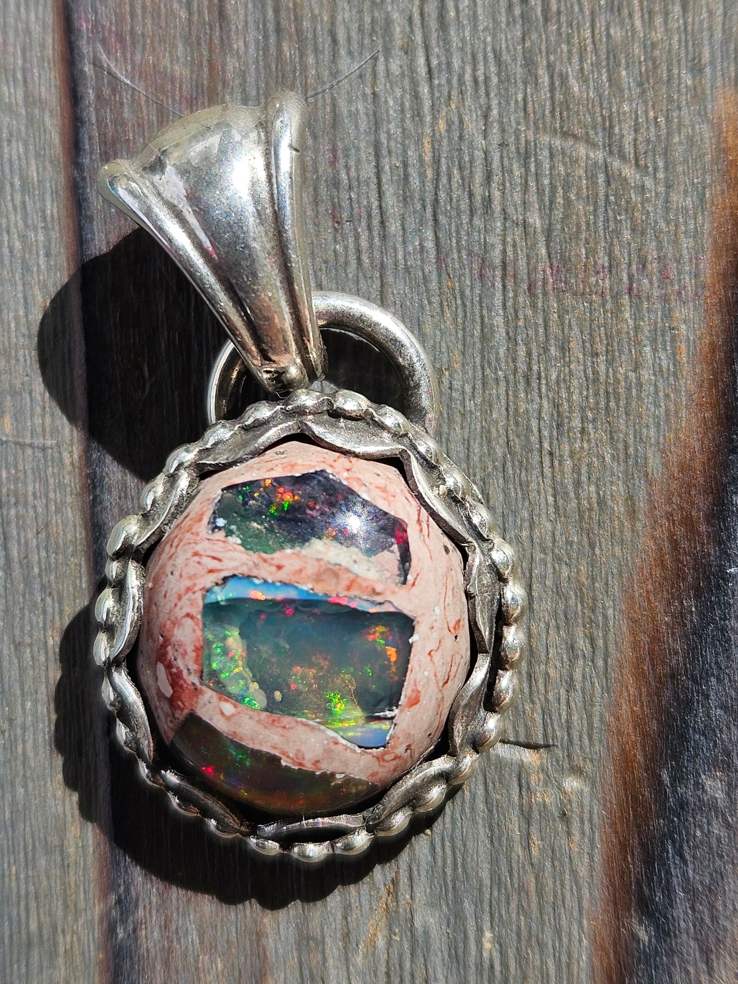 "Worldly" Mexican Galaxy Opal Pendant