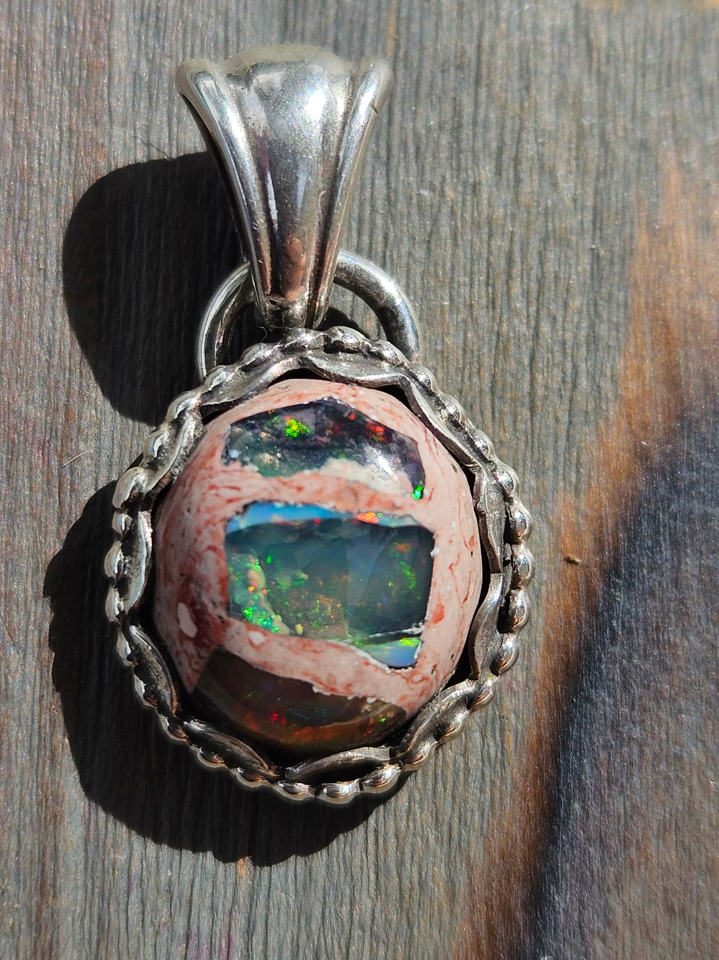 "Worldly" Mexican Galaxy Opal Pendant