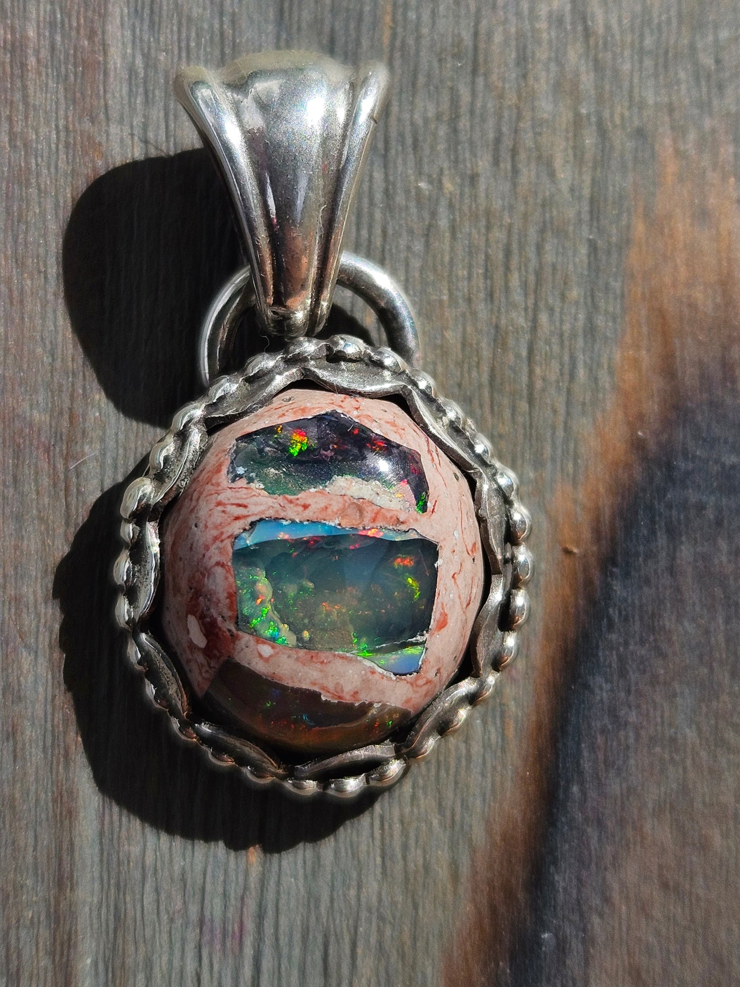 "Worldly" Mexican Galaxy Opal Pendant