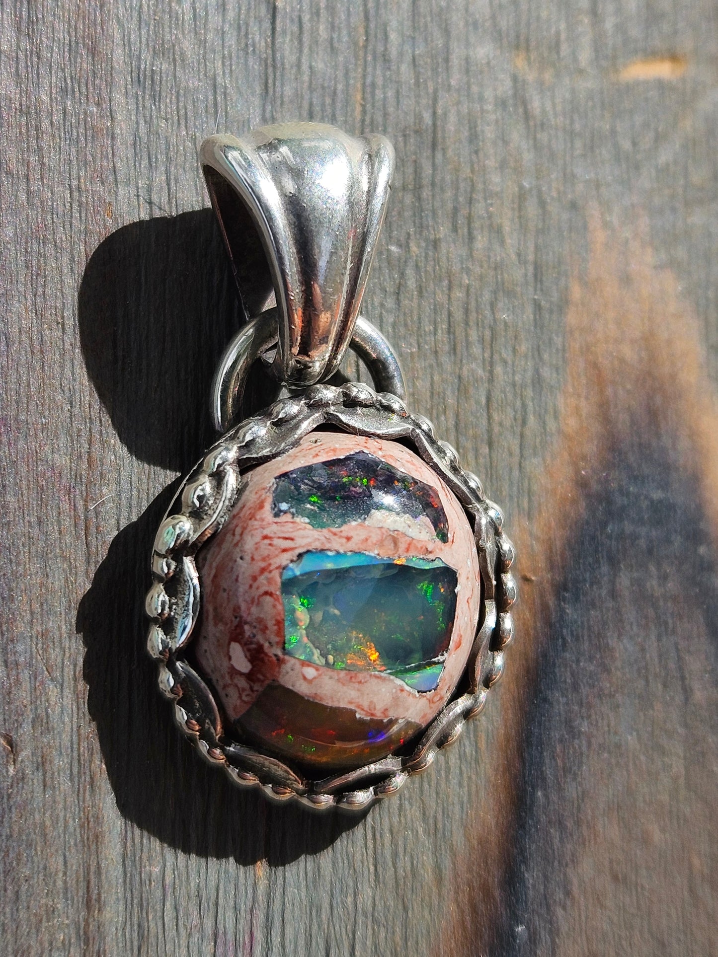 "Worldly" Mexican Galaxy Opal Pendant