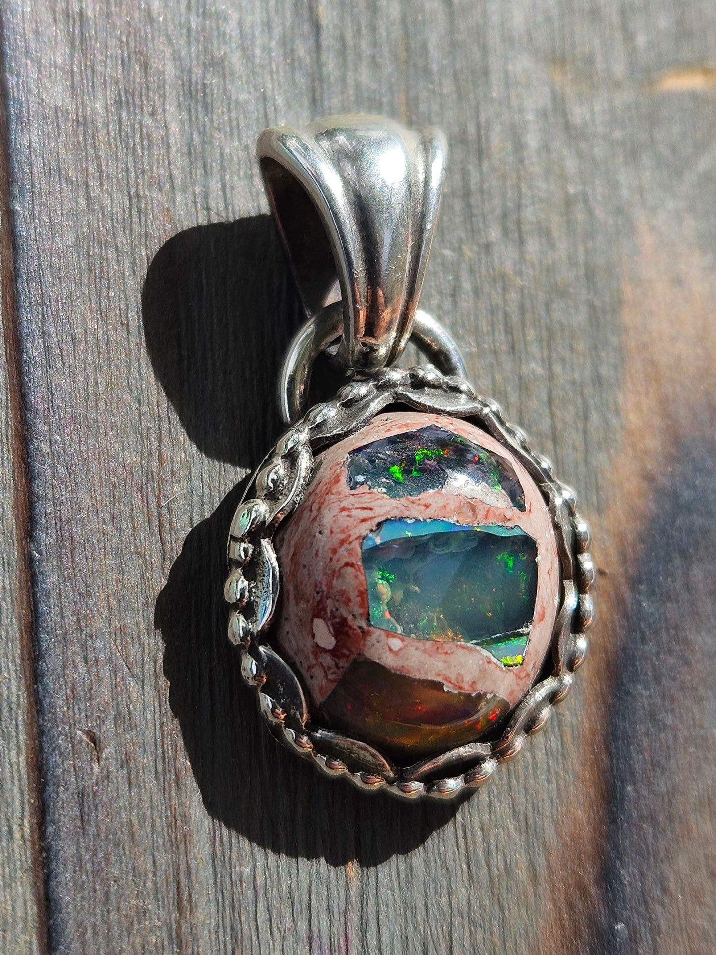 "Worldly" Mexican Galaxy Opal Pendant