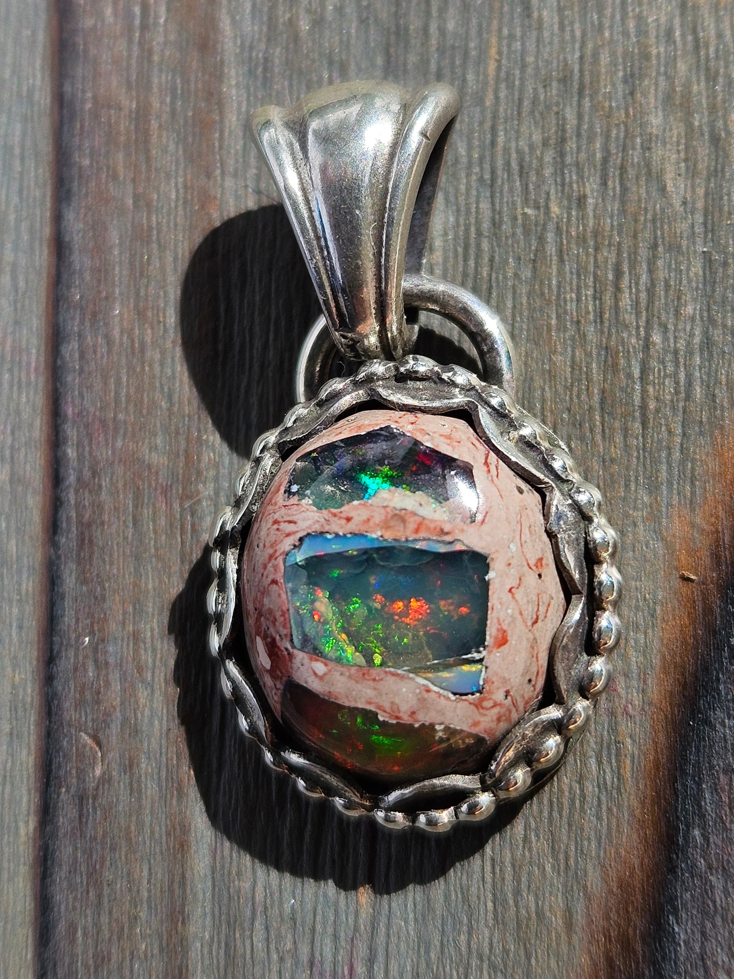 "Worldly" Mexican Galaxy Opal Pendant
