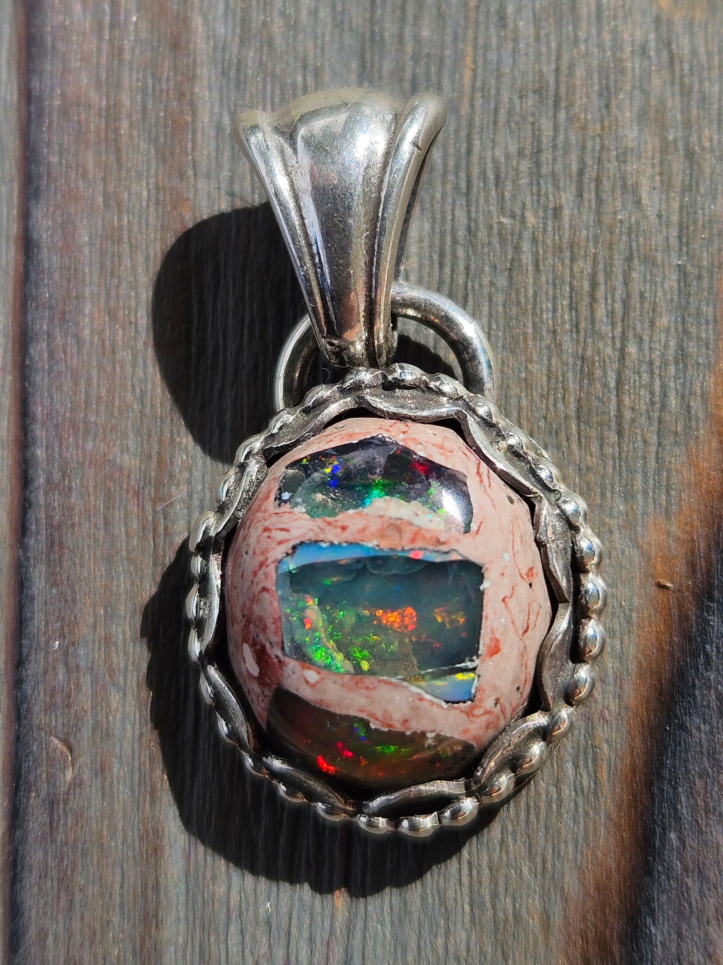 "Worldly" Mexican Galaxy Opal Pendant