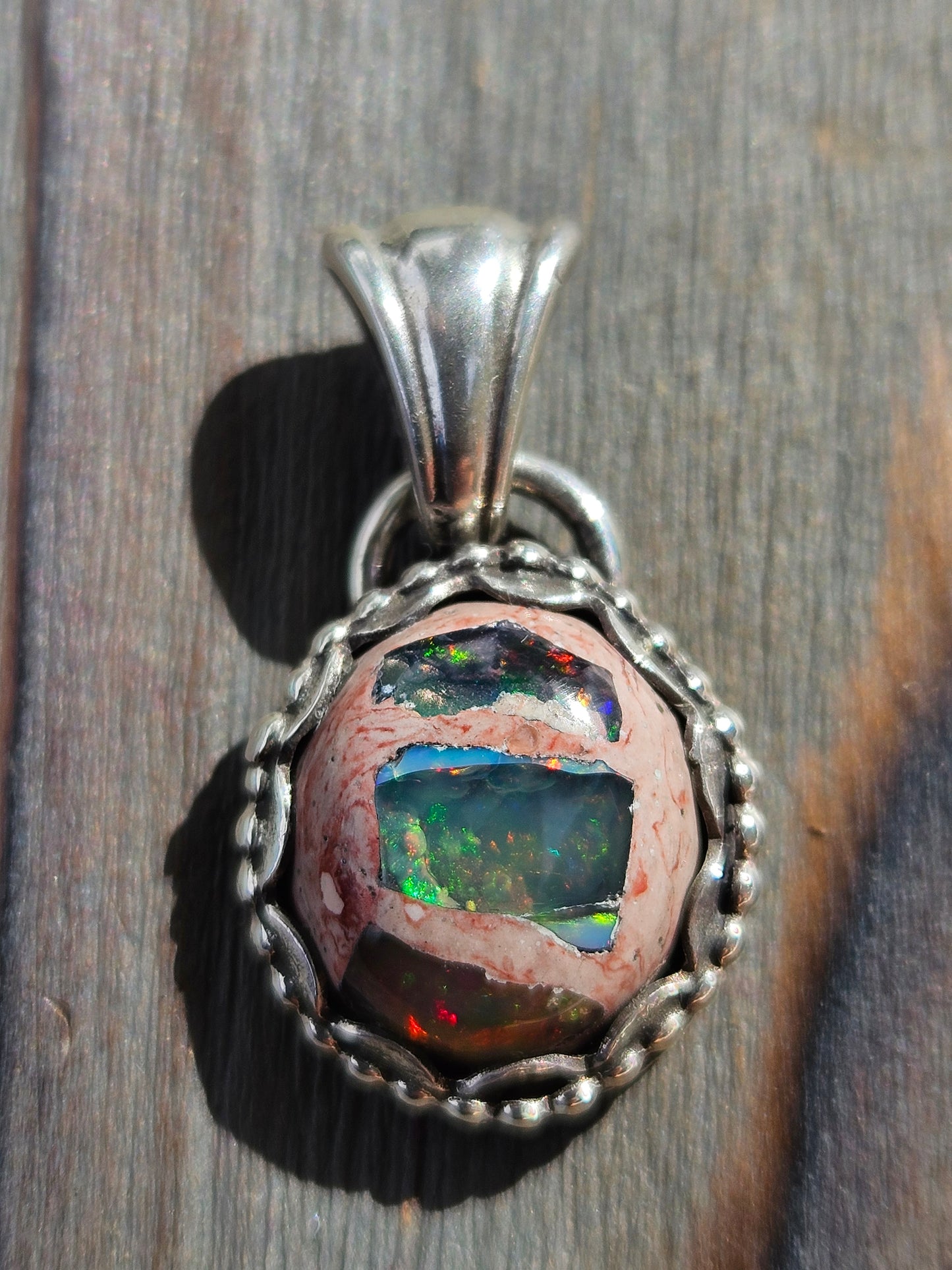 "Worldly" Mexican Galaxy Opal Pendant