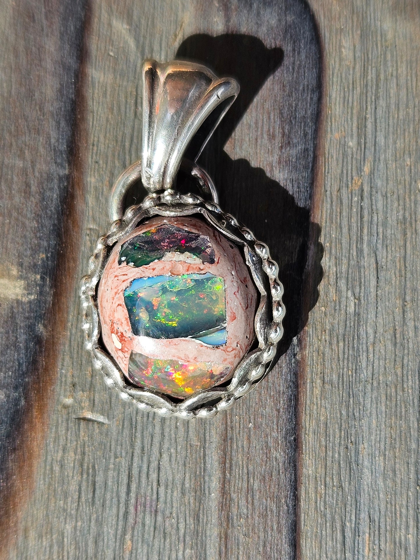 "Worldly" Mexican Galaxy Opal Pendant