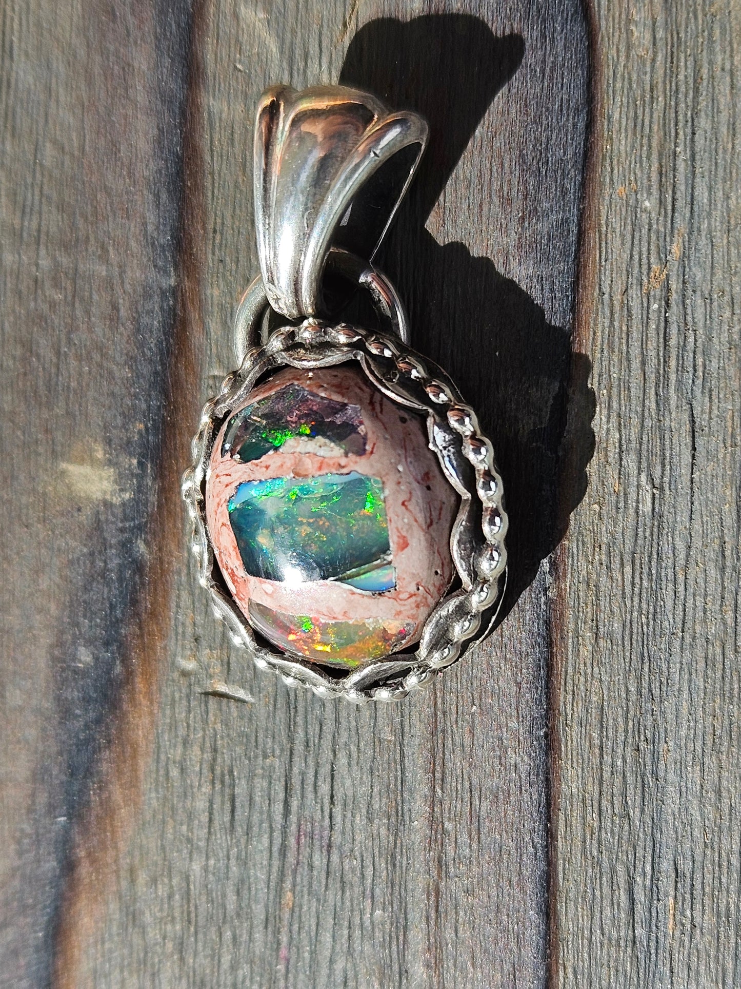 "Worldly" Mexican Galaxy Opal Pendant