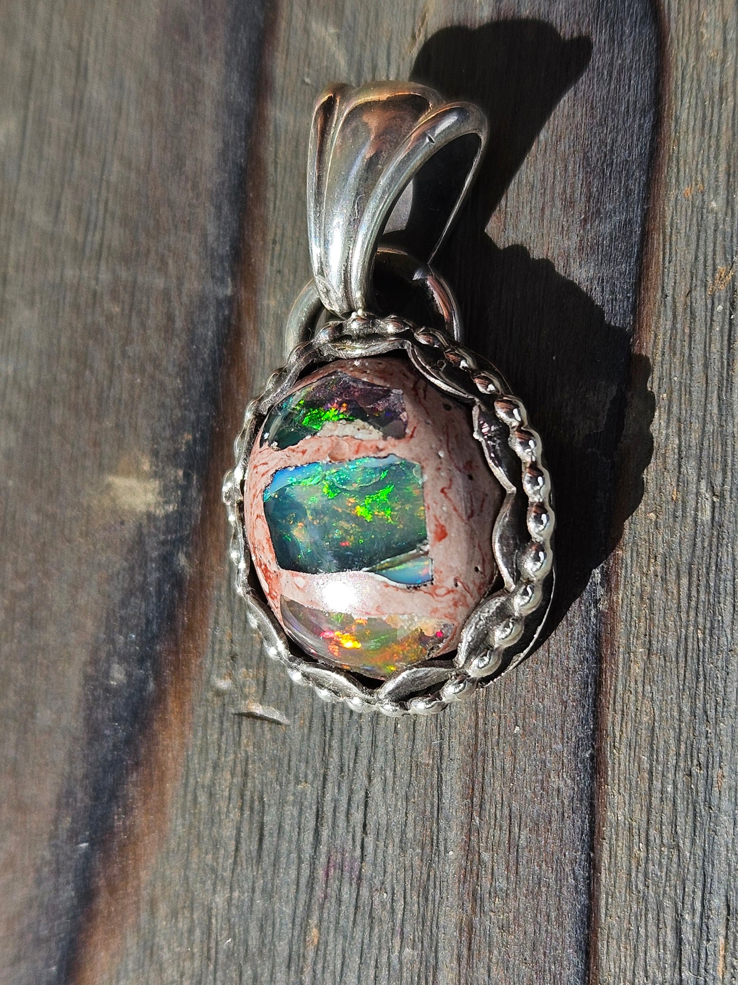 "Worldly" Mexican Galaxy Opal Pendant
