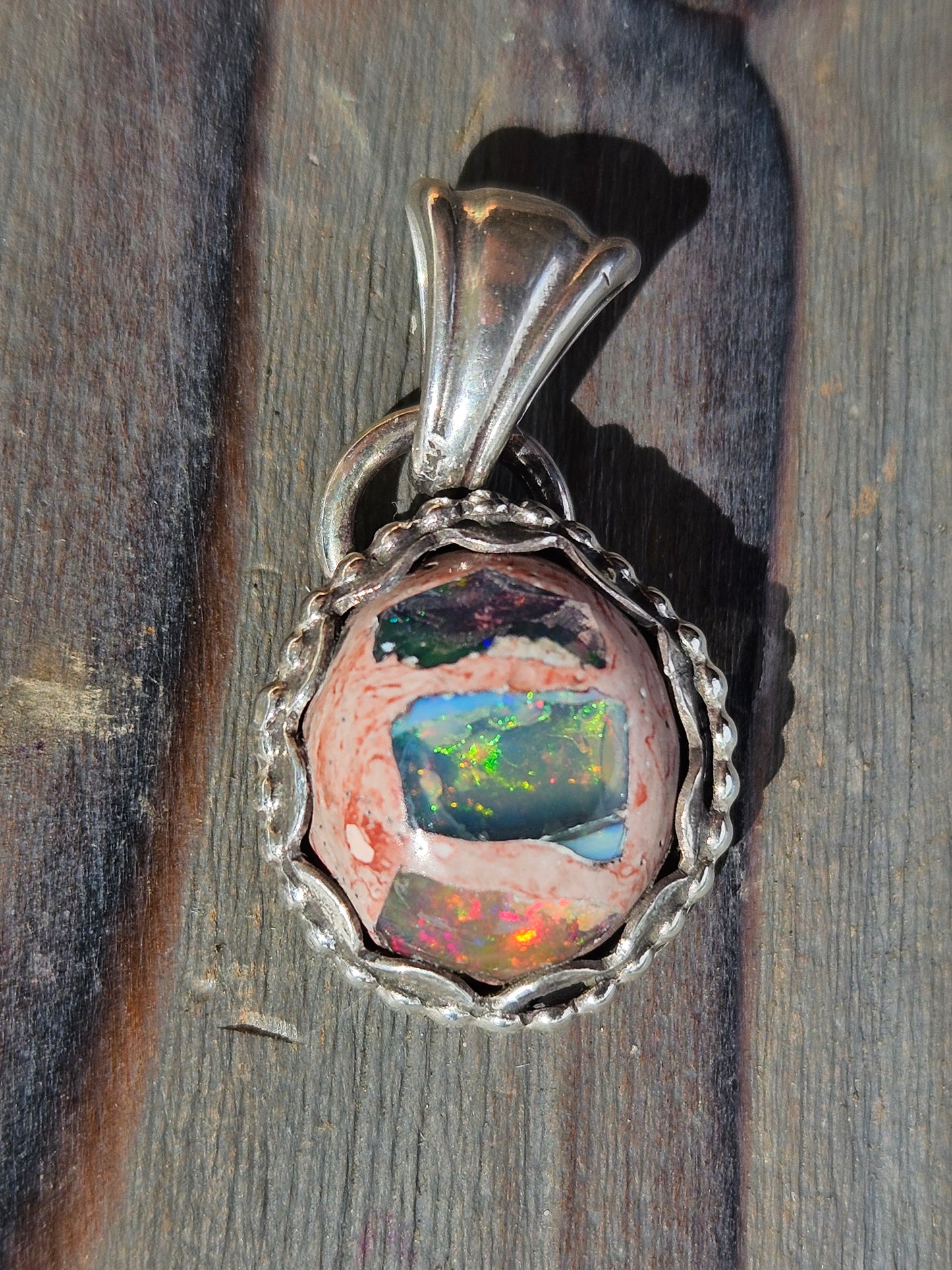 "Worldly" Mexican Galaxy Opal Pendant