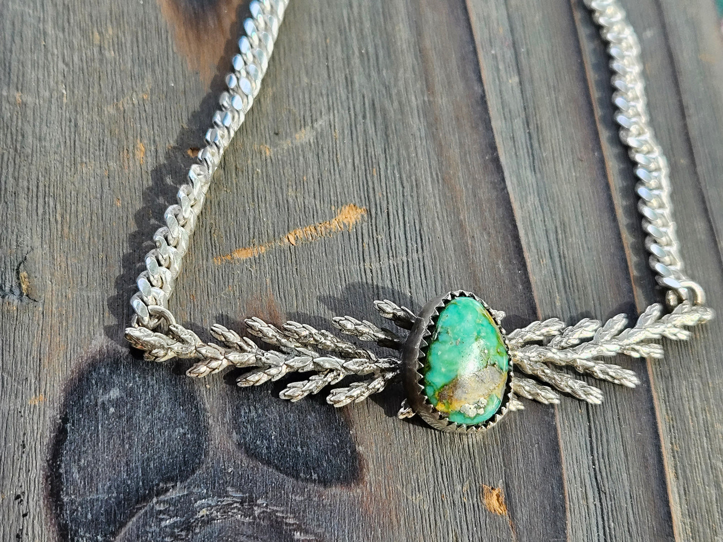 "Freedom" Turquoise Cedar Leaf Necklace