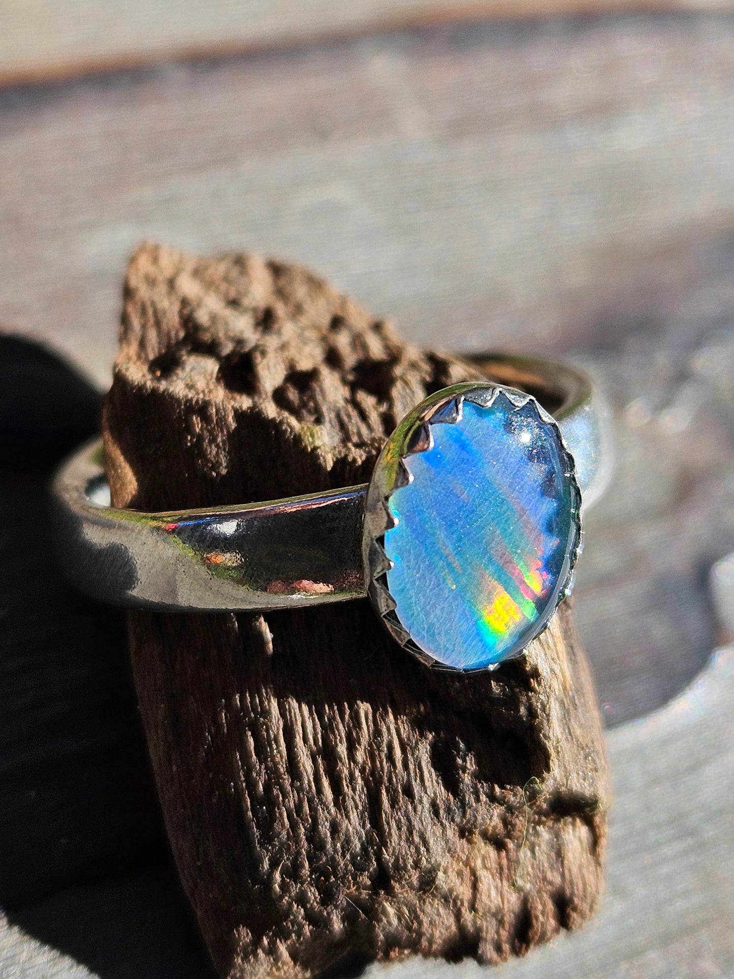 Coober Pety Opal Ring, Size 8