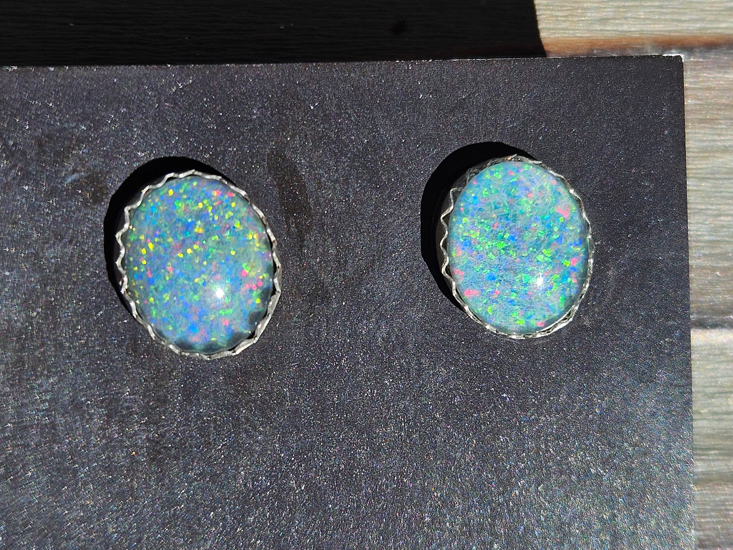 Pinfire Opal Studs