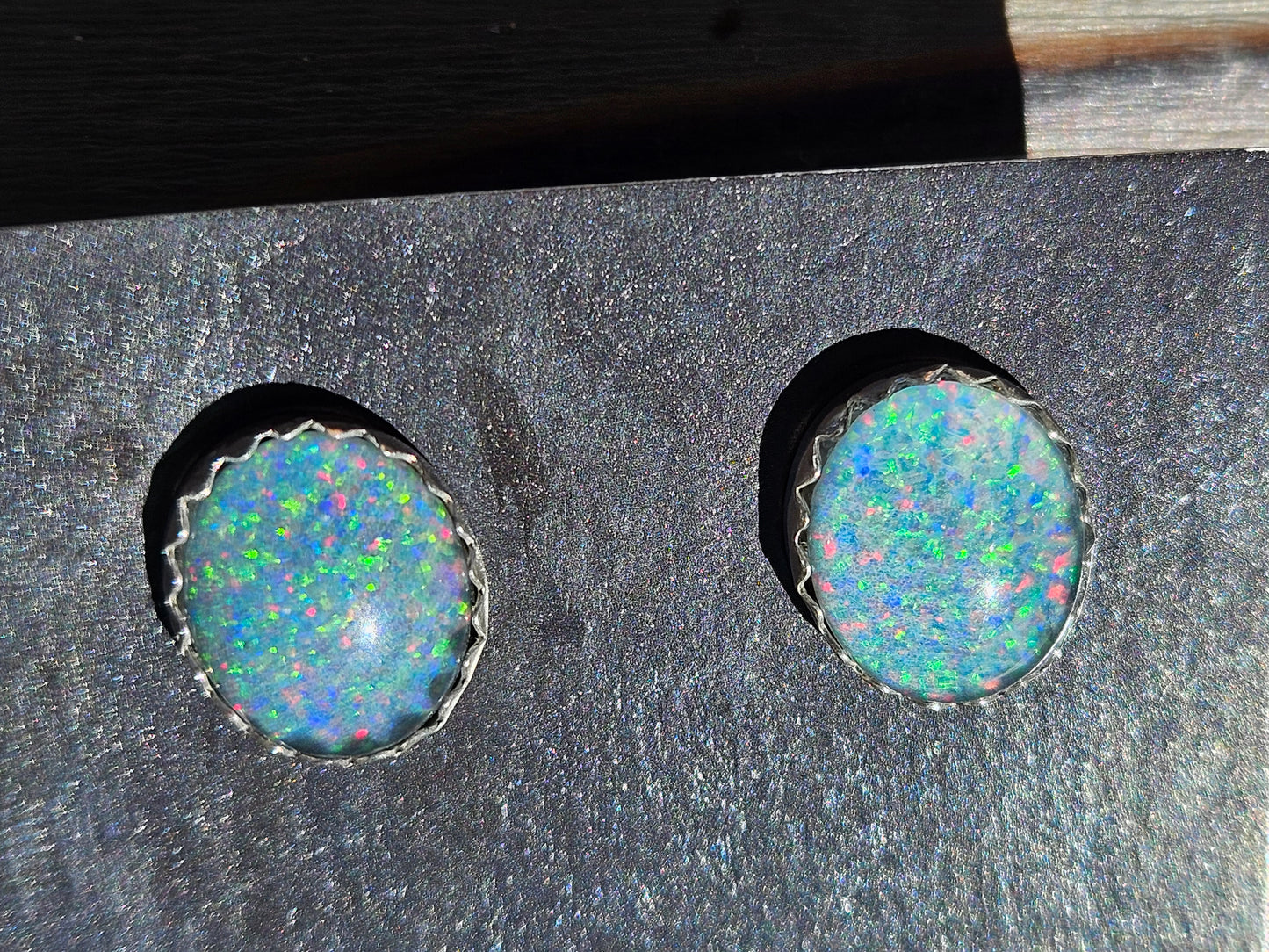 Pinfire Opal Studs