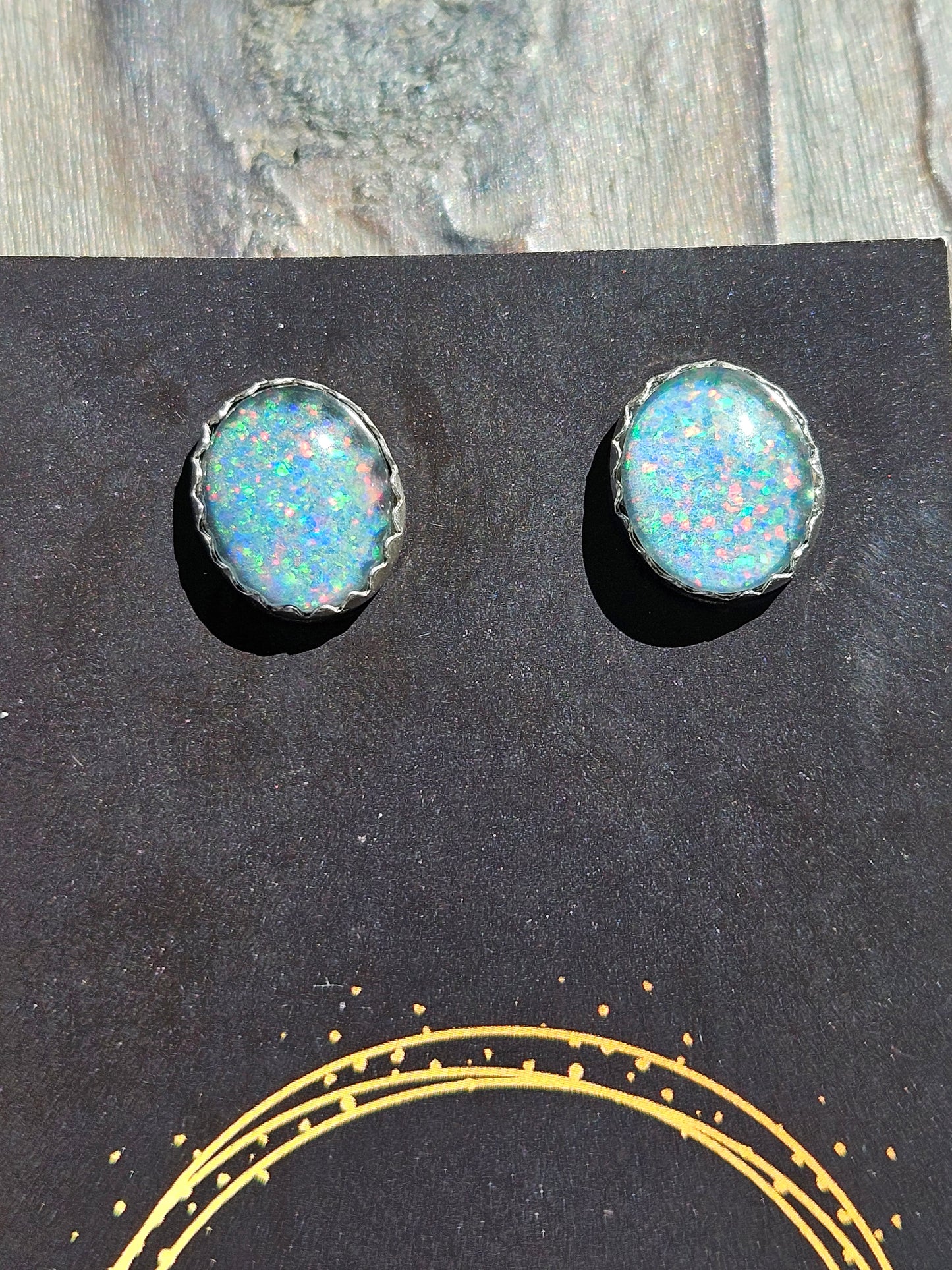 Pinfire Opal Studs