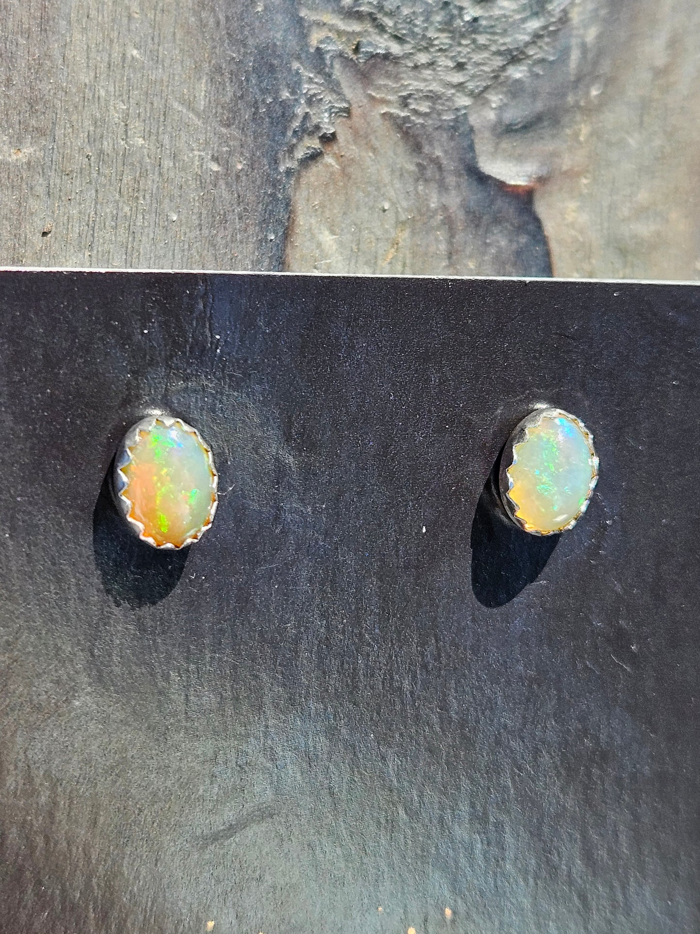 Ethiopian Opal Stud Earrings