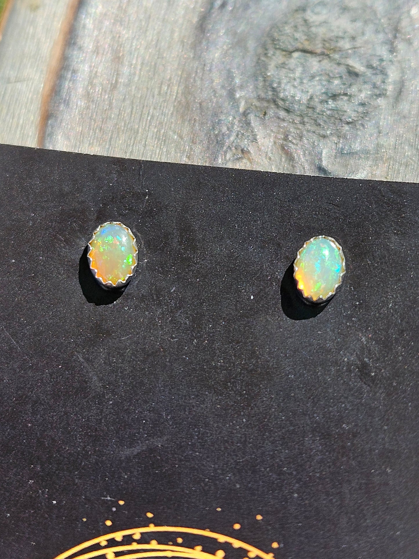 Ethiopian Opal Stud Earrings