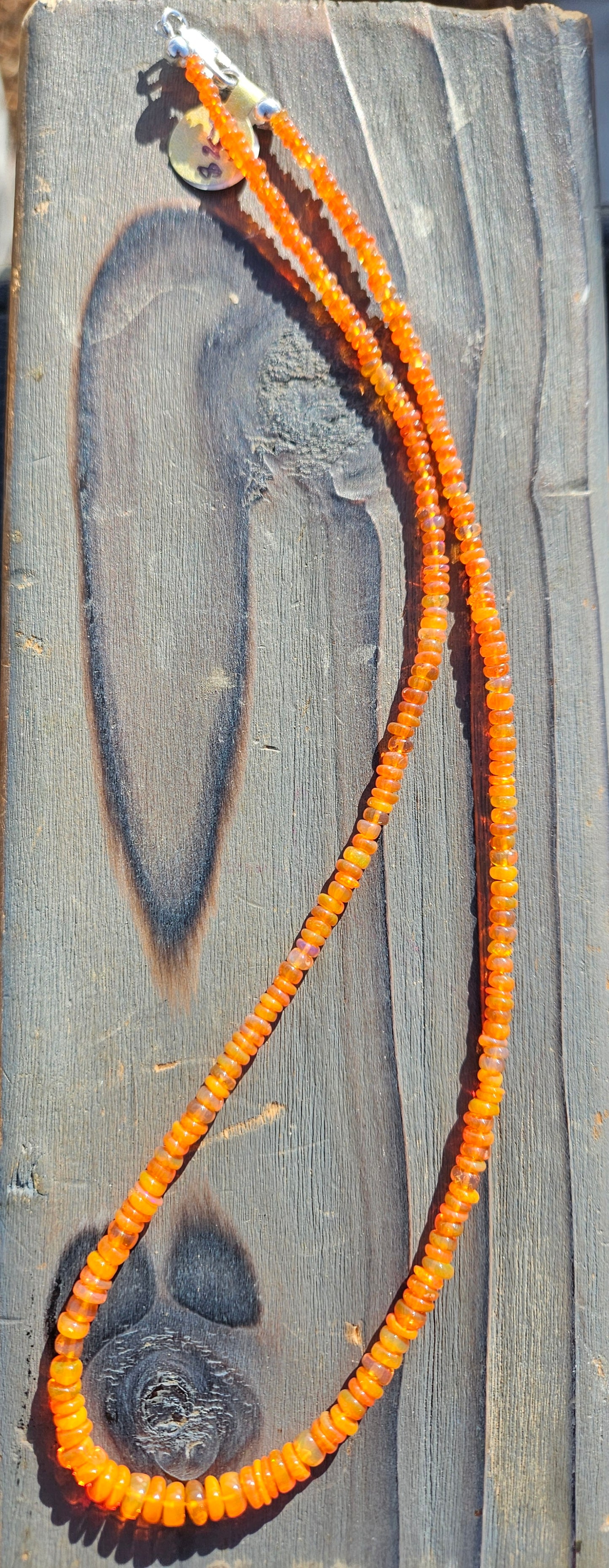 Orange Ethiopian Opal necklace