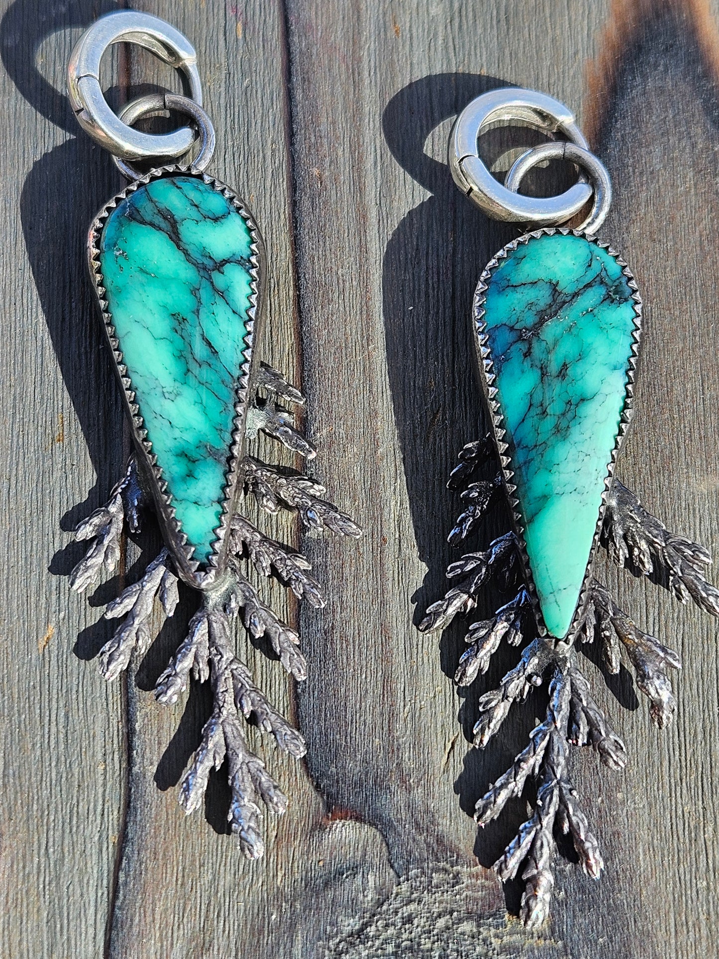 Gem Variscite Cedar Earrings