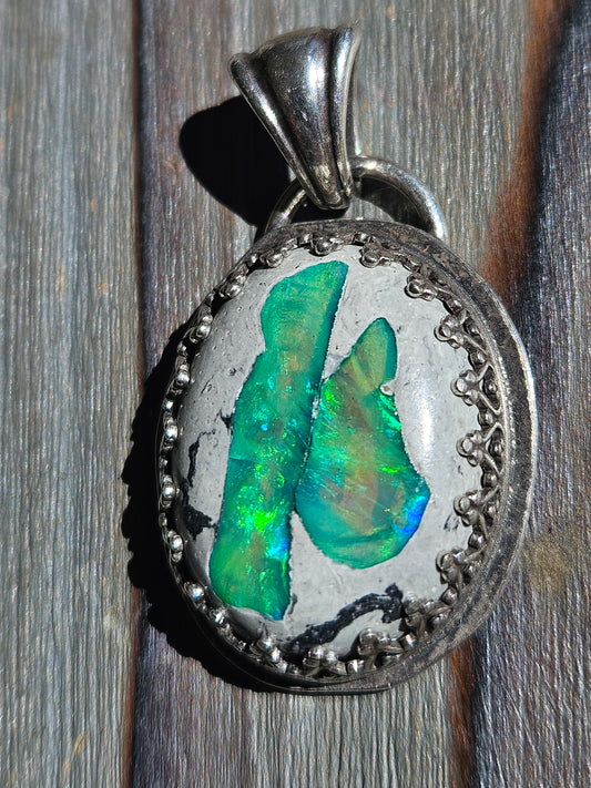 Mexican Galaxy Opal Pendant