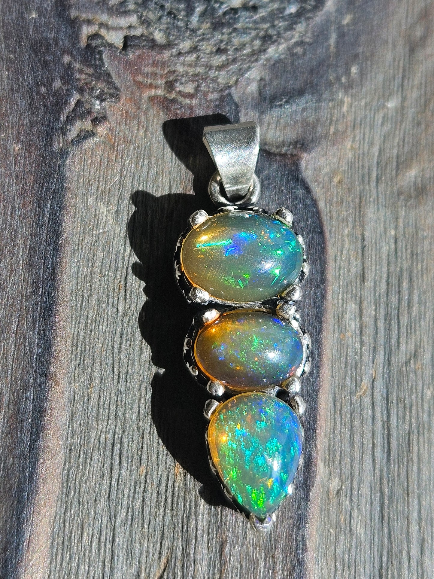Triple Ethiopian Opal Pendant