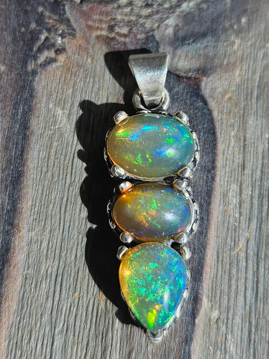 Triple Ethiopian Opal Pendant