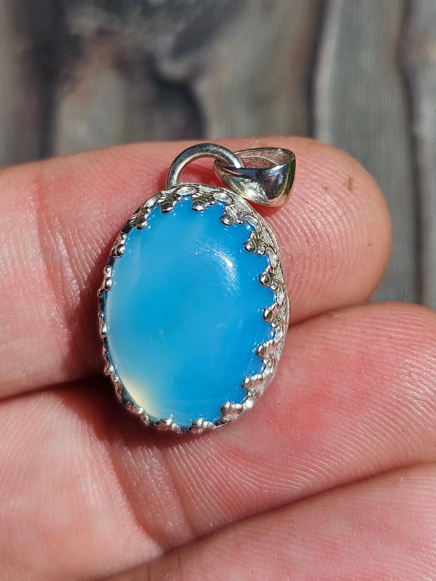 Blue Chalcedony Pendant