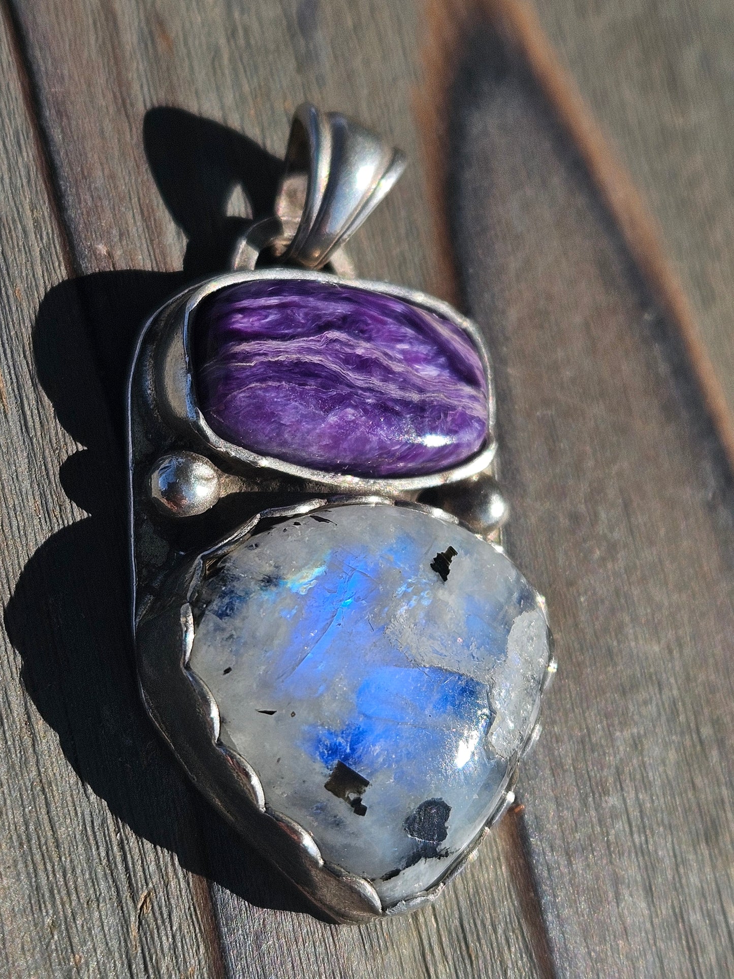 Charorite and Moonstone Pendant