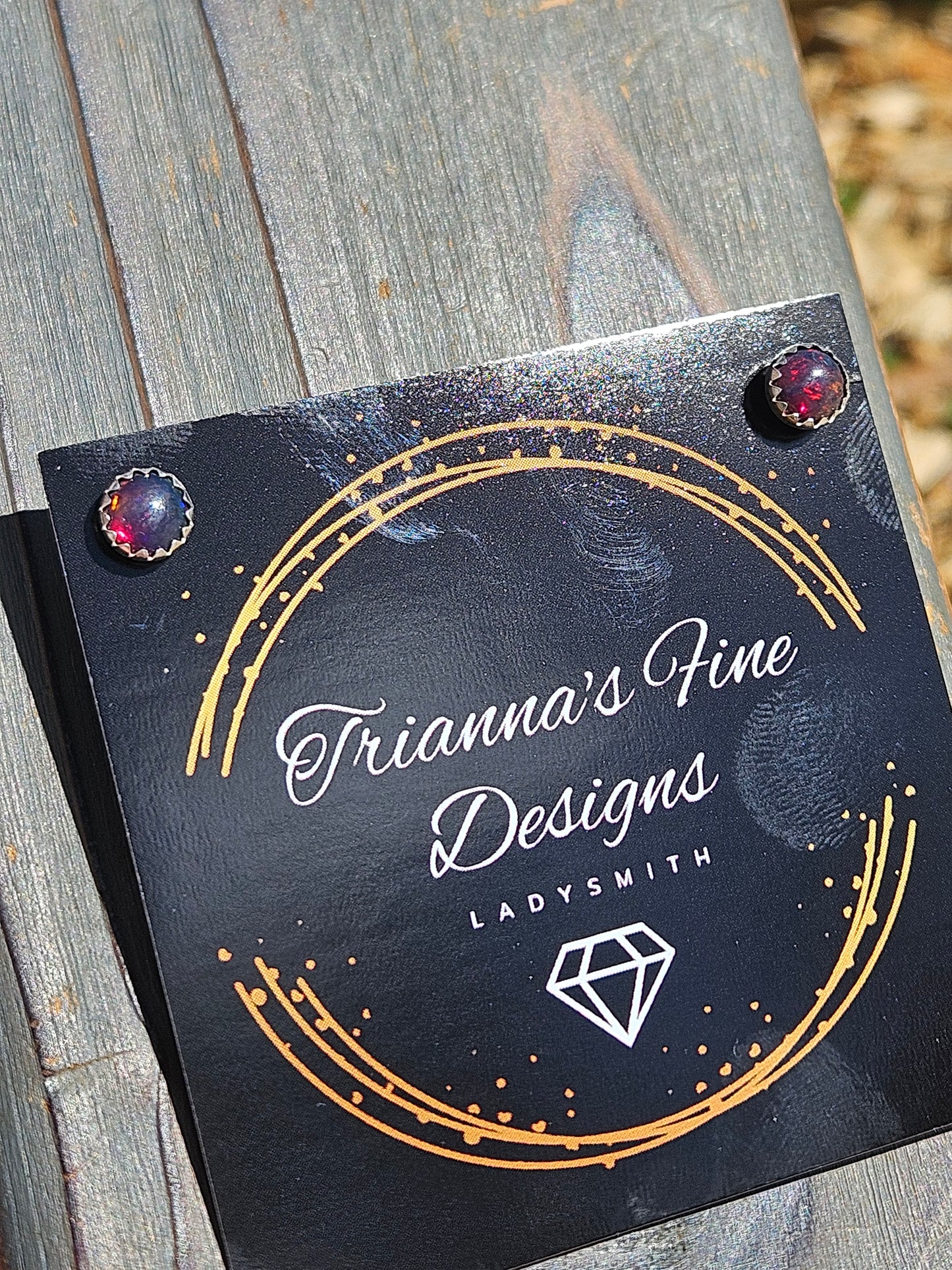 Black Ethiopian Opal Stud Earrings