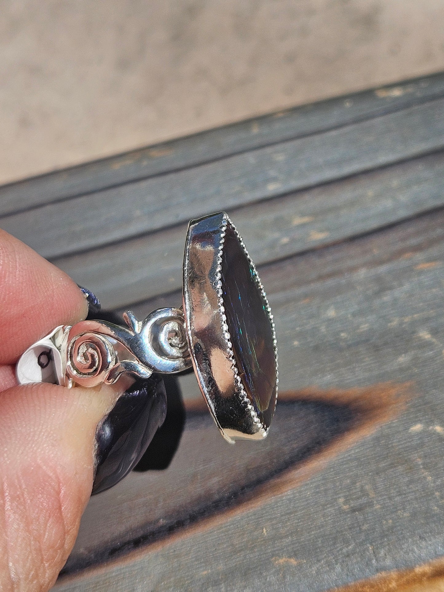 Ammolite Ring, Size 8.5