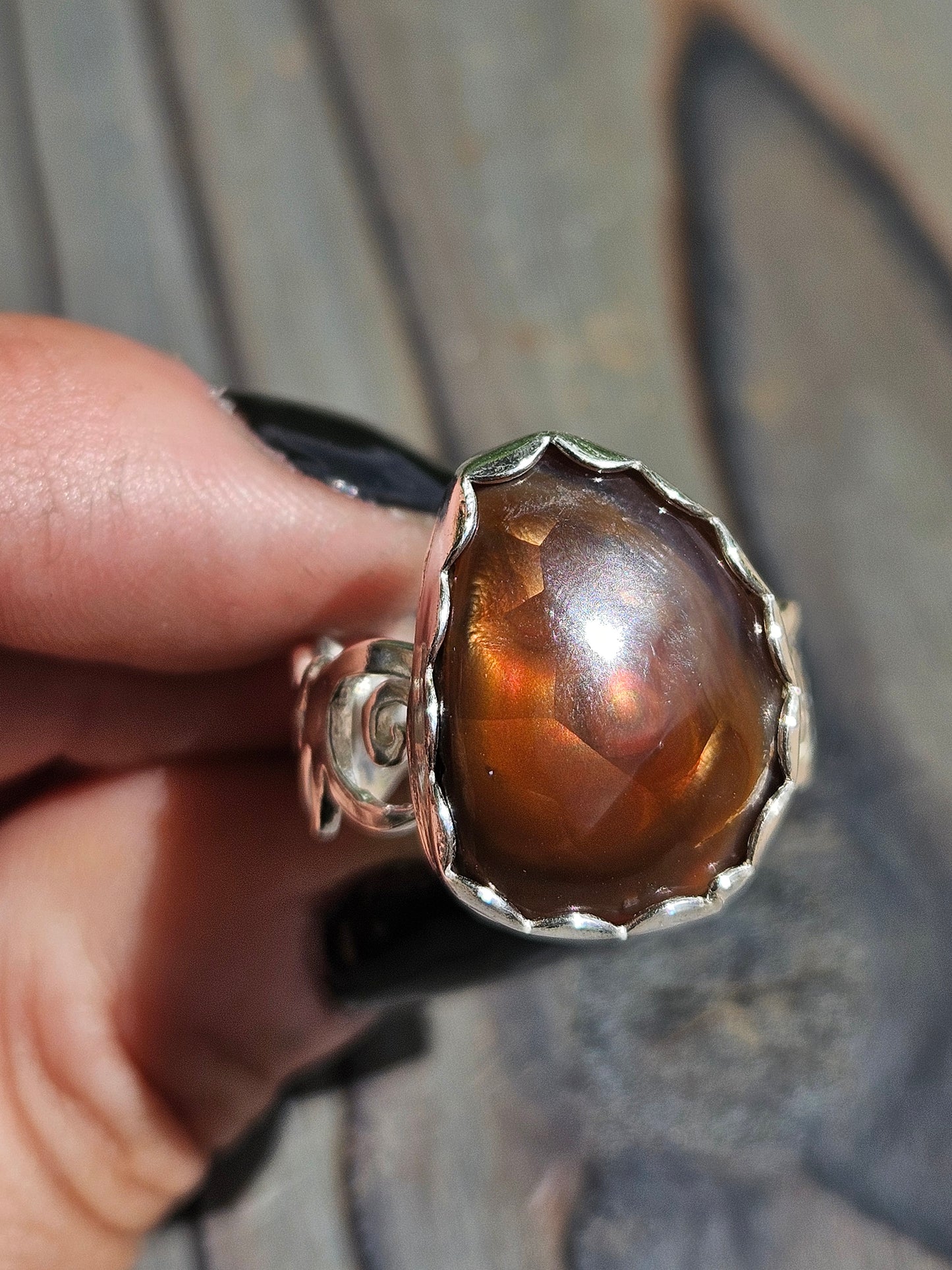 Mexican Fire Agate Ring, Size 10