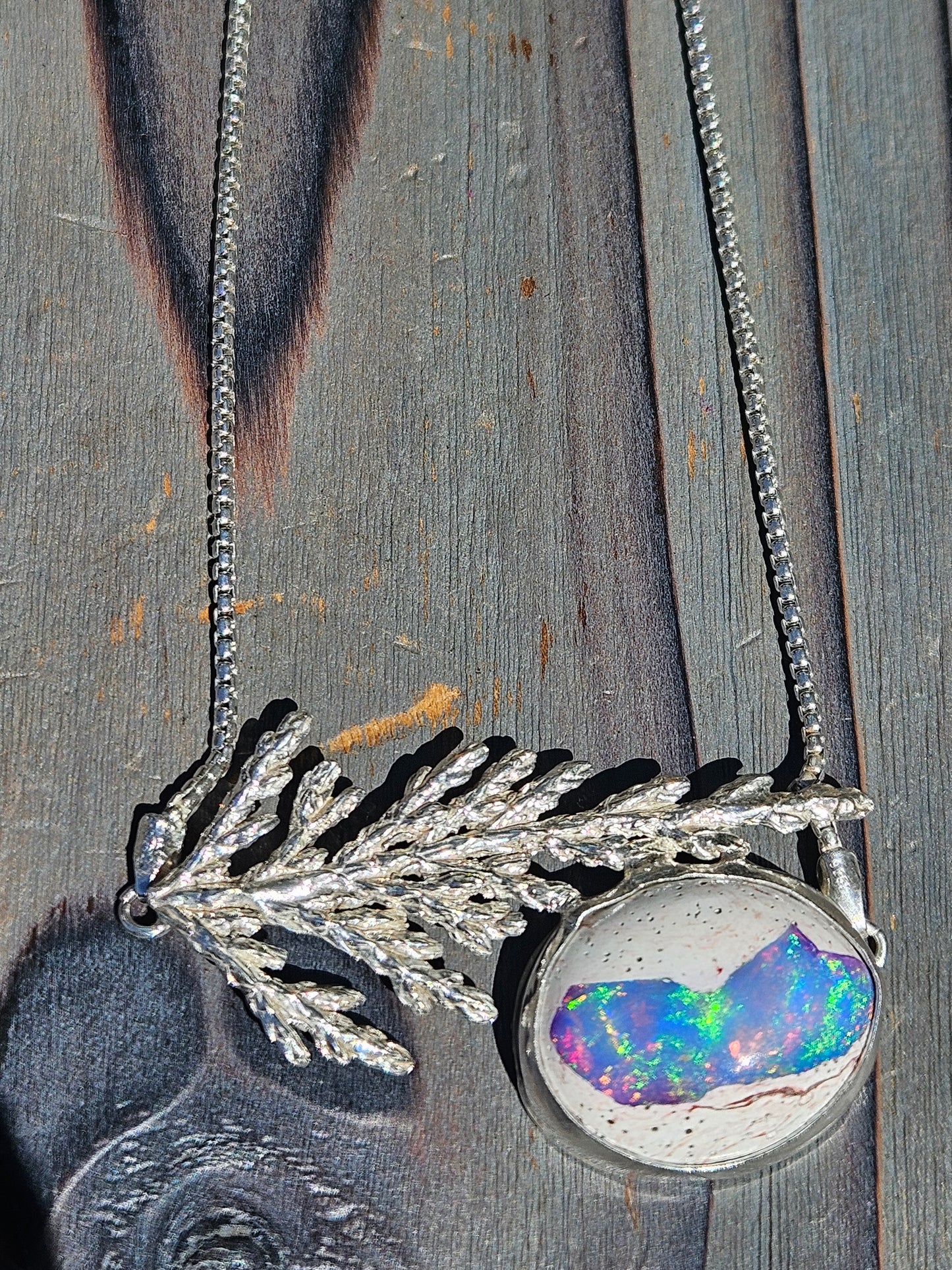 Cedar Galaxy Opal Necklace, 18in