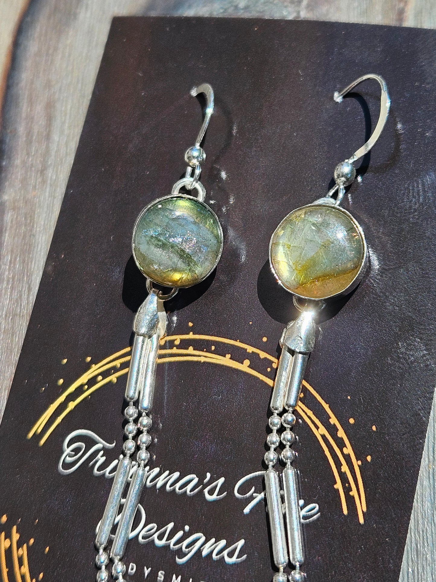 Labradorite Chain Earrings