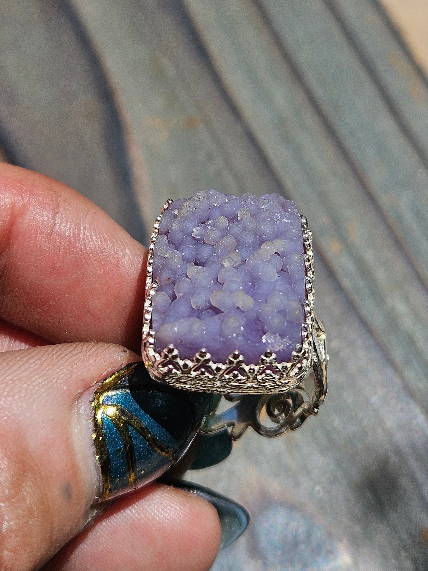 Grape Agate Ring, Size 8