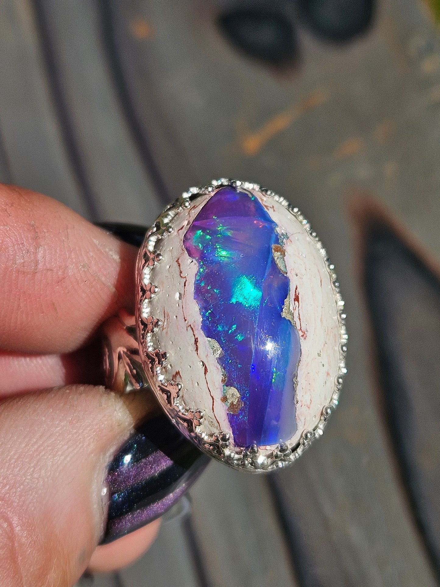 Galaxy Opal Ring, Size 8